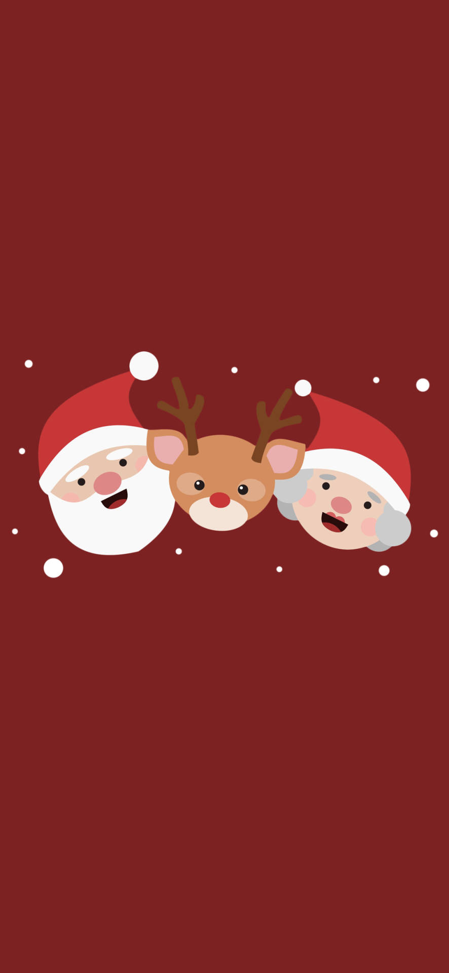 Reinde Rahisi wa Krismasi na Santa Claus Picha ya Ukuta