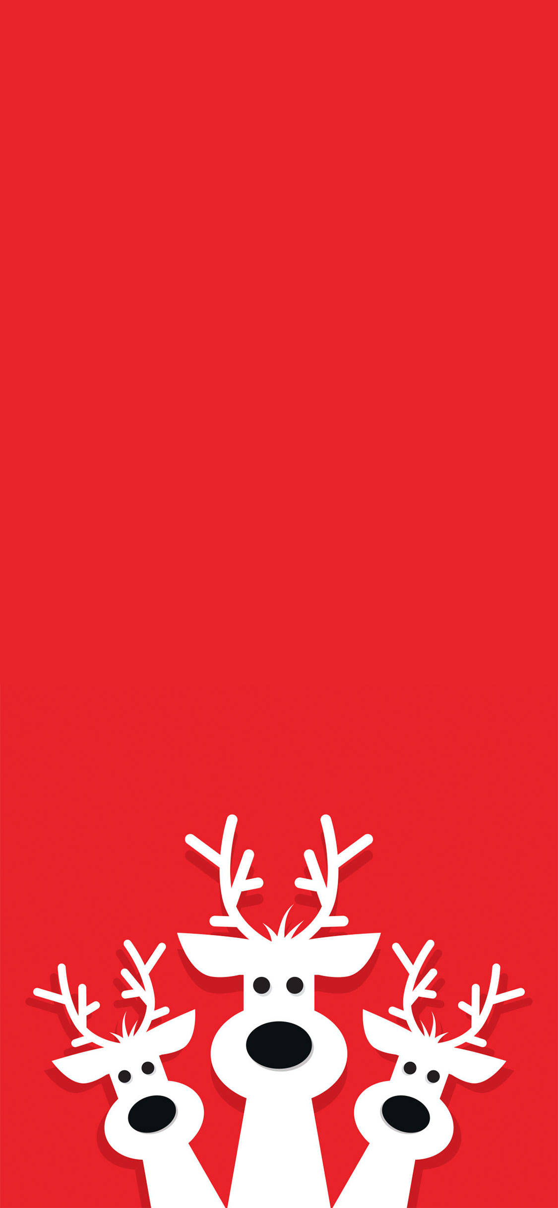 Reindeer Nyekundu Rahisi za Krismasi Picha ya Ukuta