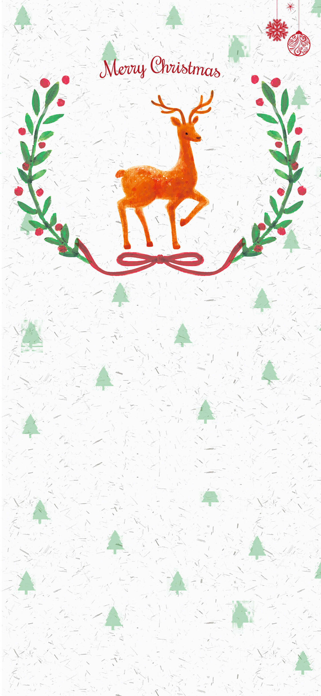 Reindeer ya Krismasi Rahisi ya Furaha Picha ya Ukuta