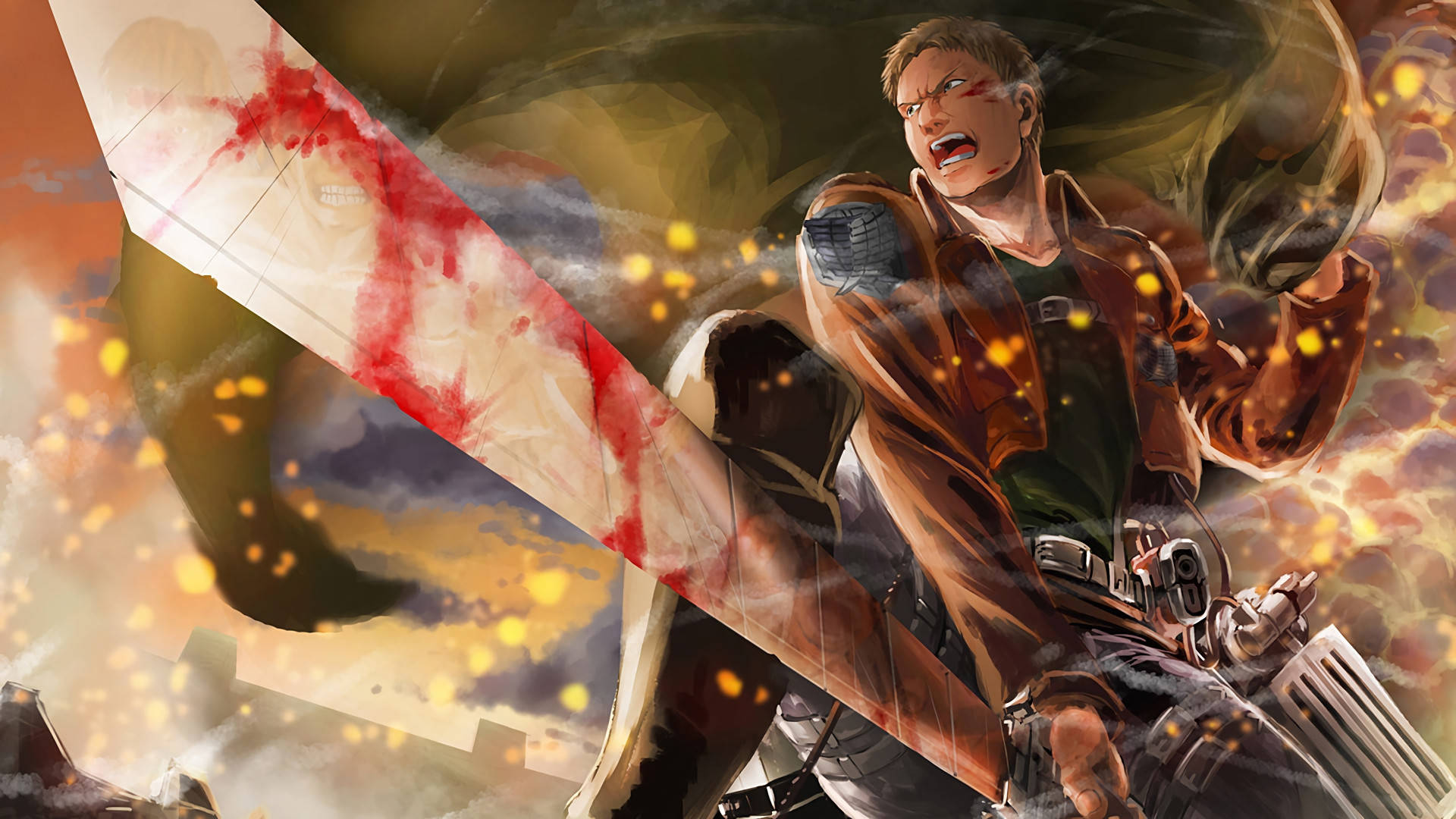 Reiner Braun katika Attack on Titan Picha ya Ukuta