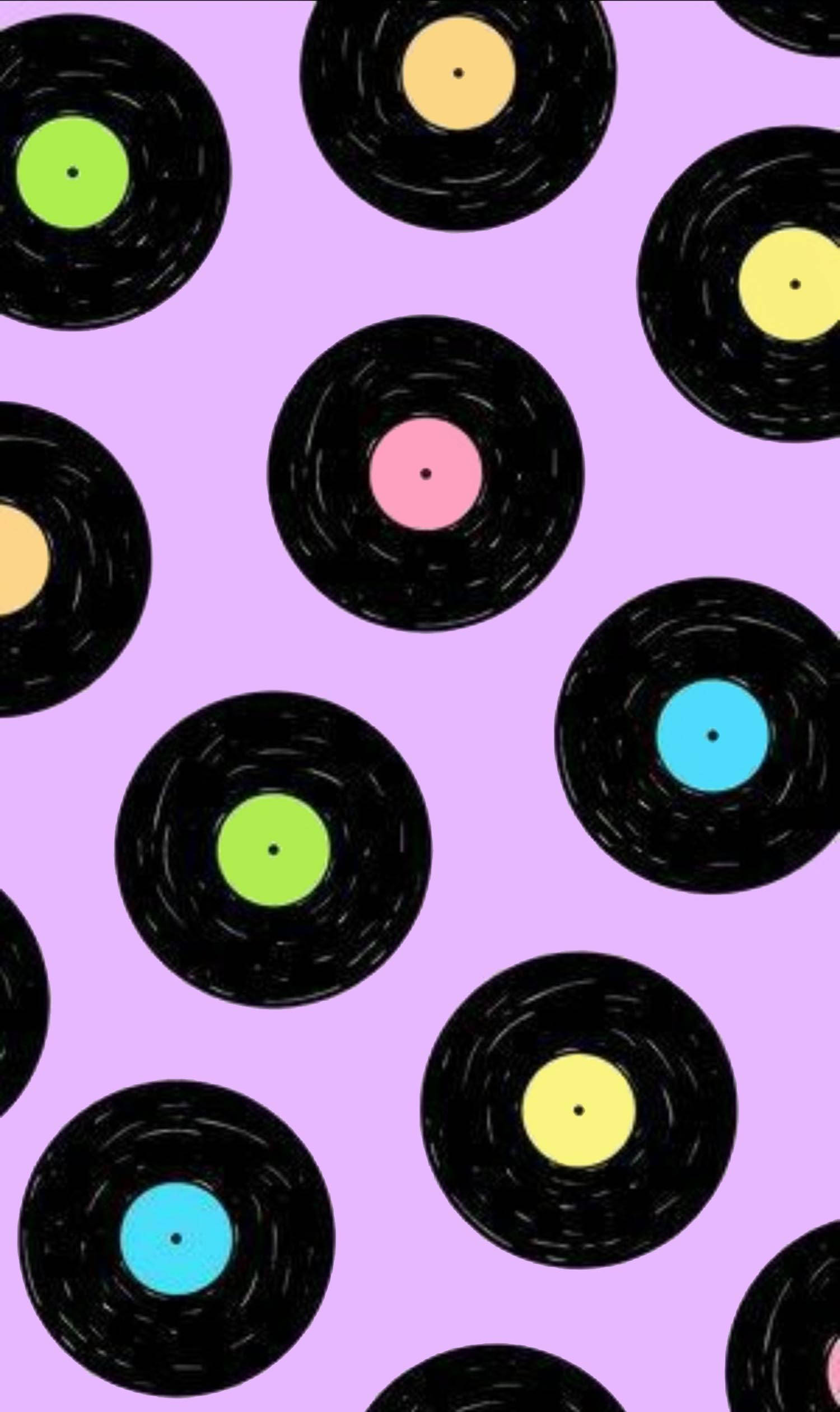 Rekodi za Vinyl za Aesthetic ya Indie Picha ya Ukuta