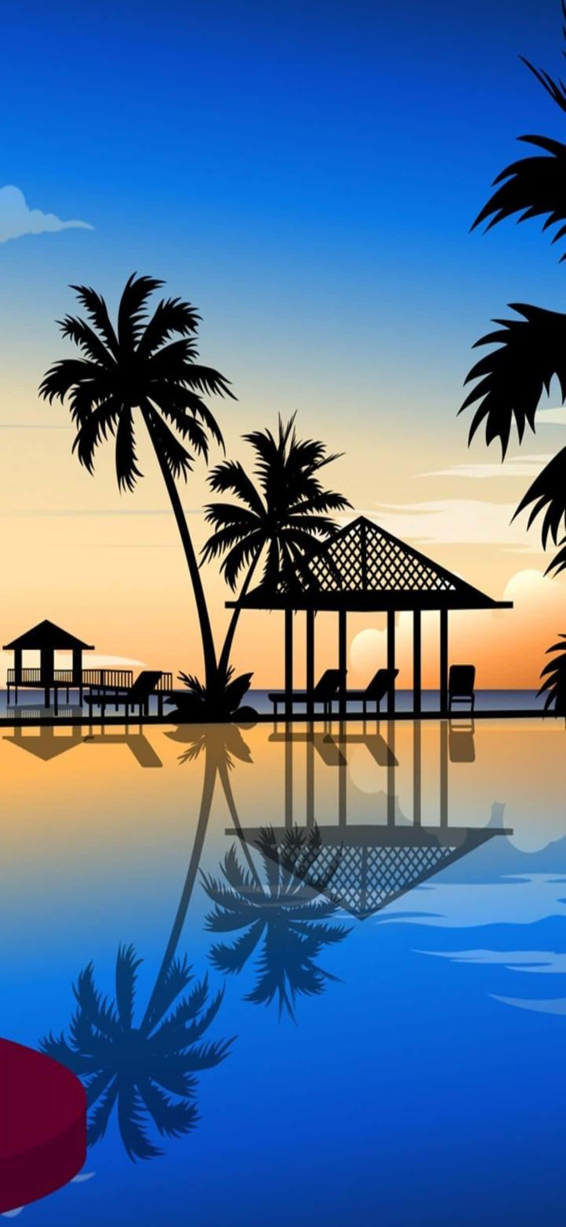 "Relaxing Beach Vacation with iPhone X" Picha ya Ukuta