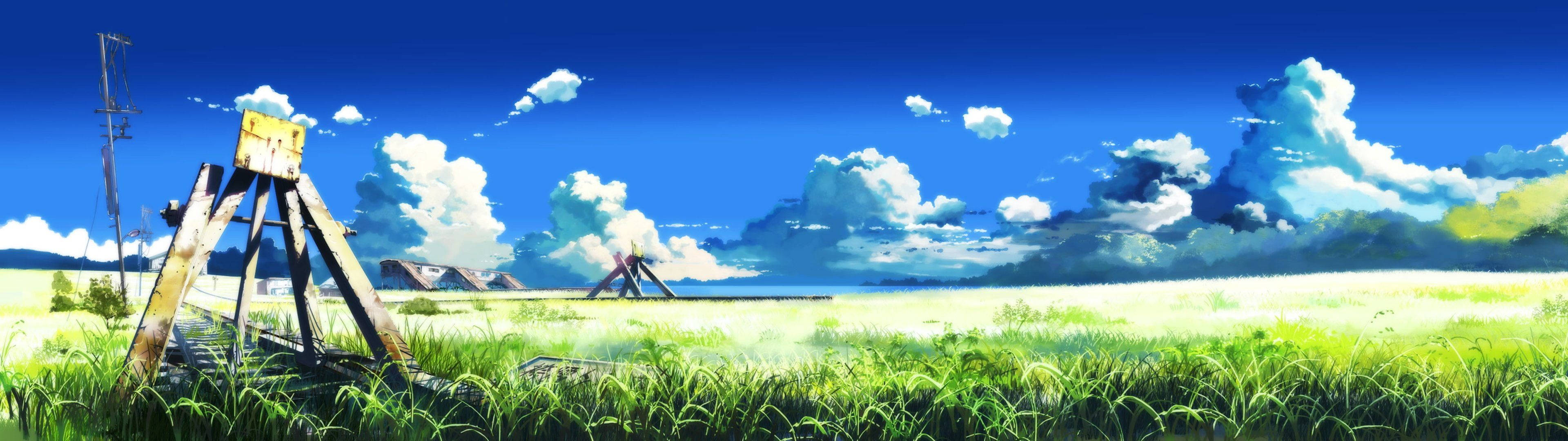 Reli ya Mashambani 3840x1080 4K Picha ya Ukuta