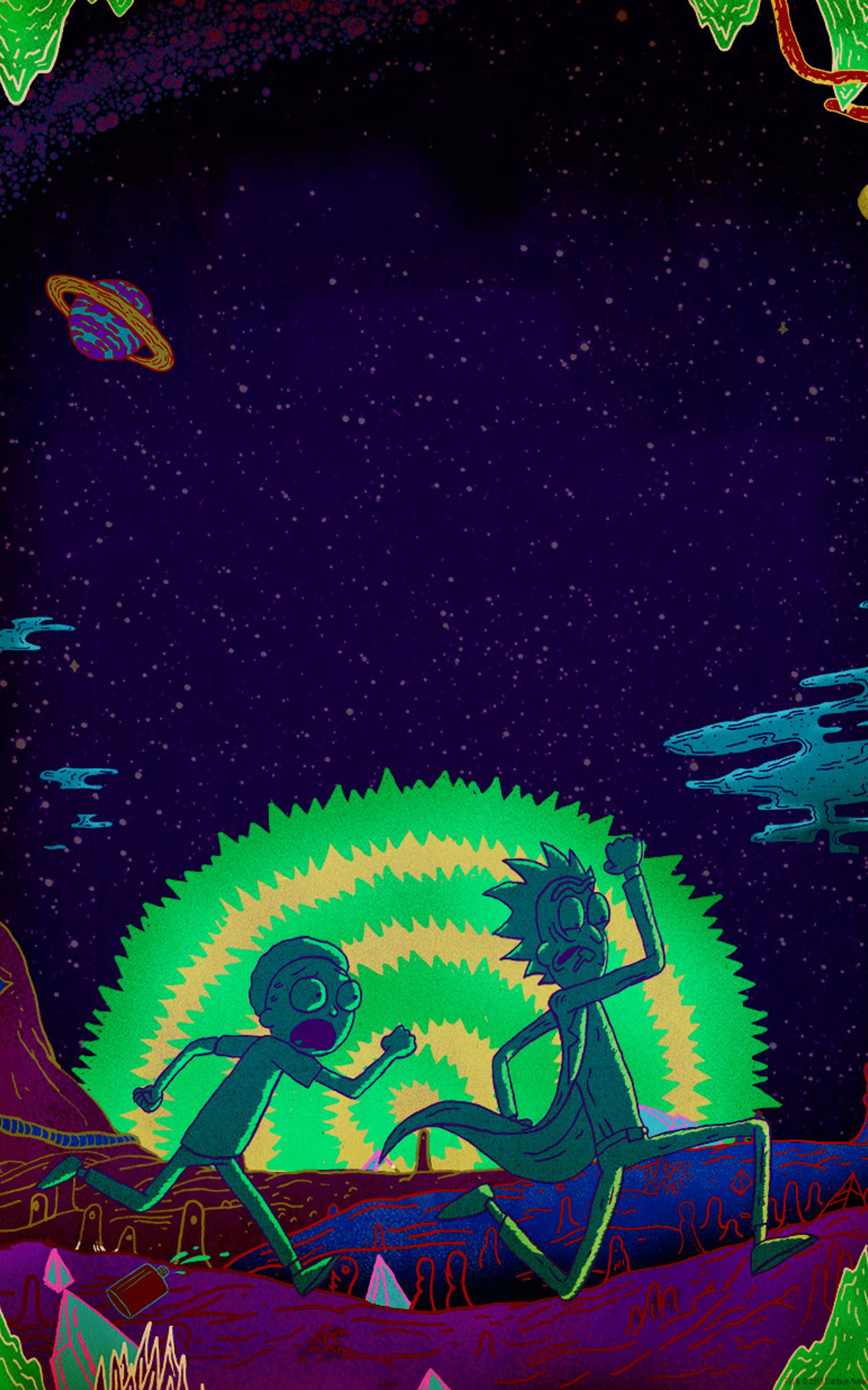 Rick And Morty kwa Vyombo vya Kati Picha ya Ukuta