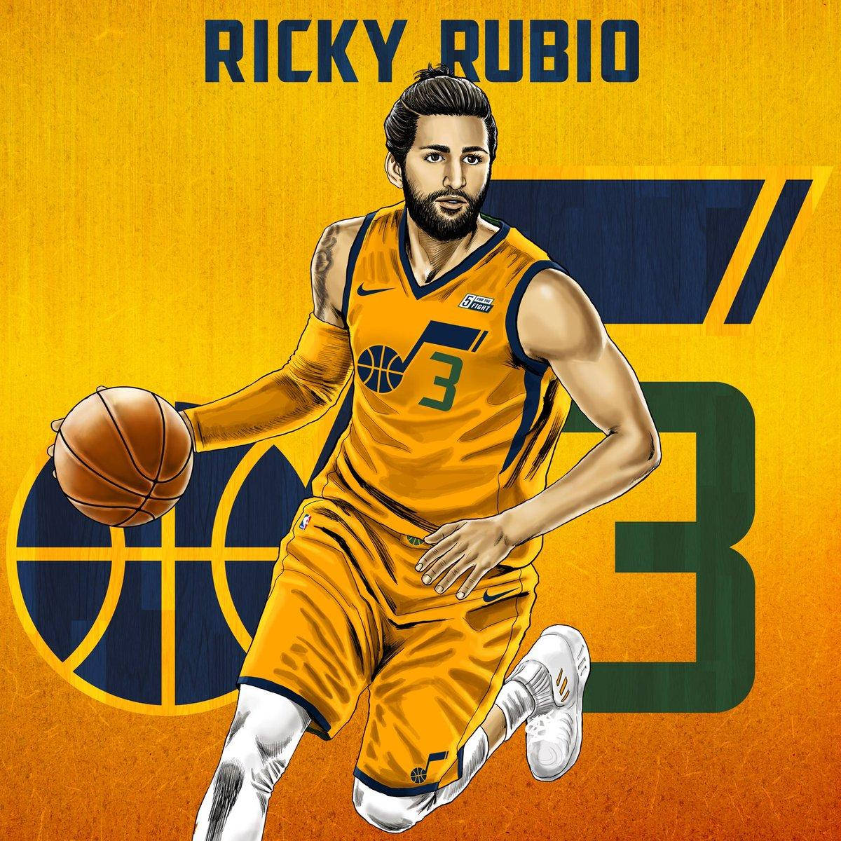 Ricky Rubio Sanaa Dijitali Picha ya Ukuta