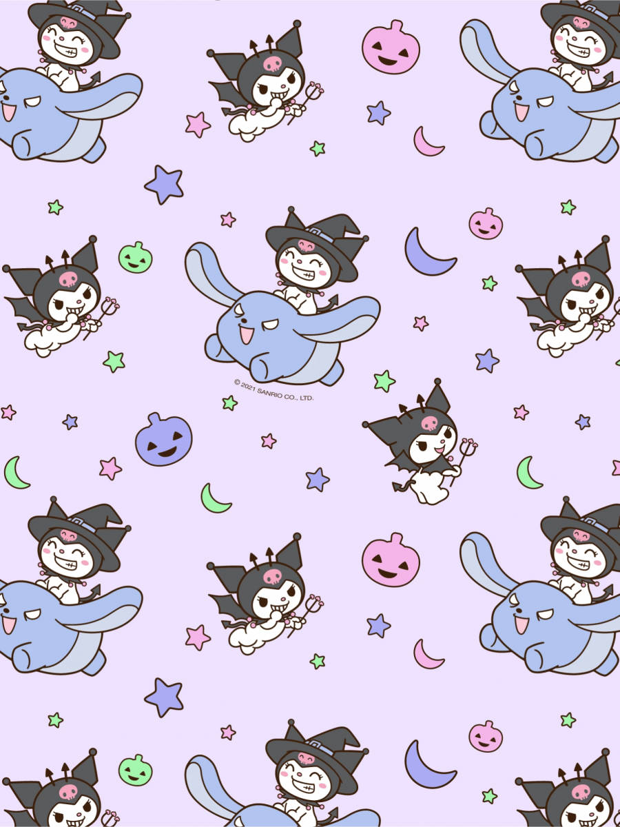 Rivali wa My Melody Kuromi na Baku Picha ya Ukuta