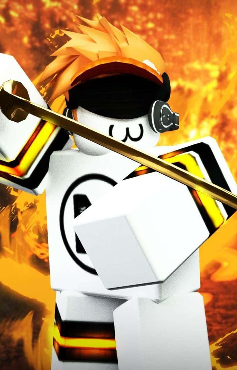Roblox Ubunifu wa Tabia Mwenye Sword iPhone Picha ya Ukuta