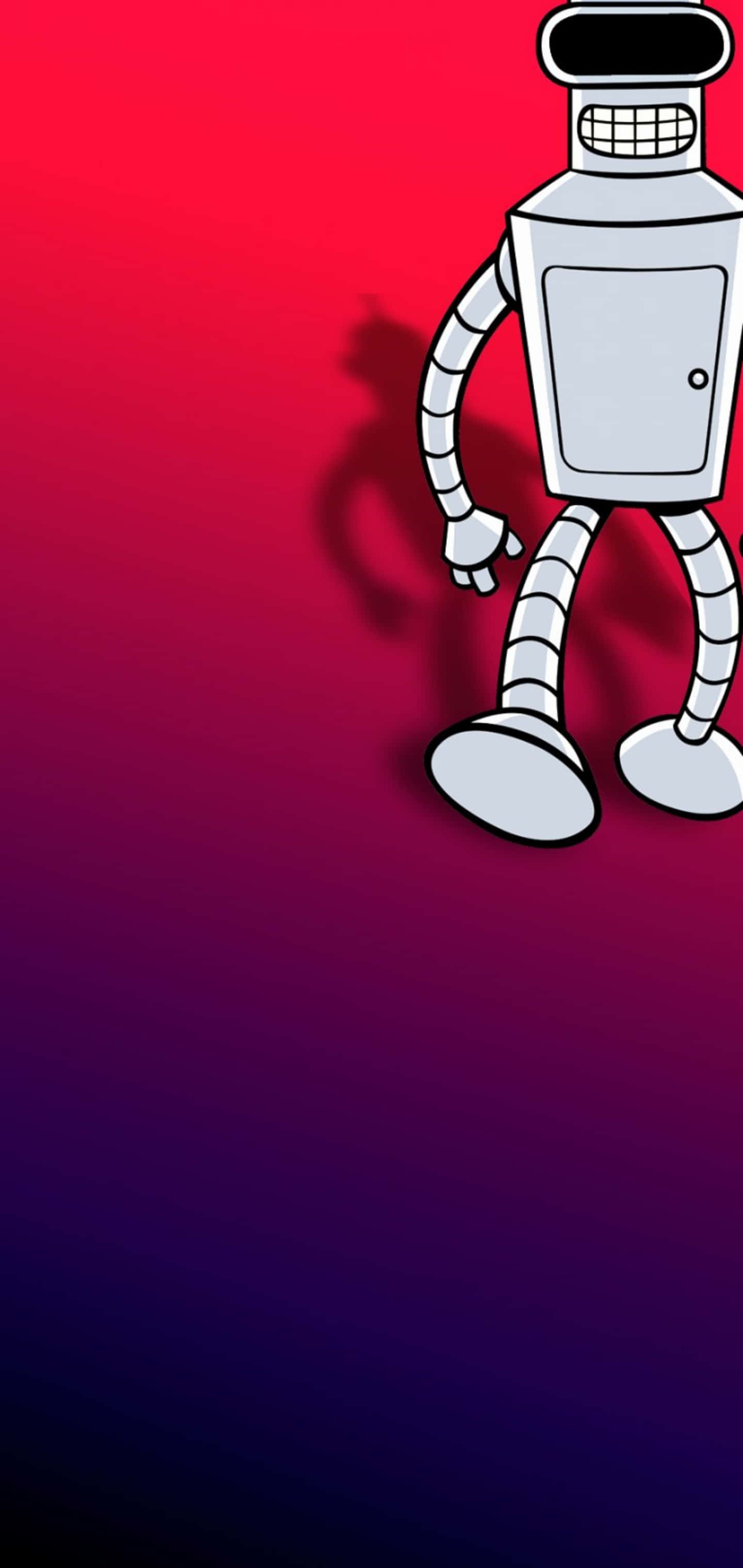 roboti amesimama kwenye mandhari nyekundu na bluu Picha ya Ukuta