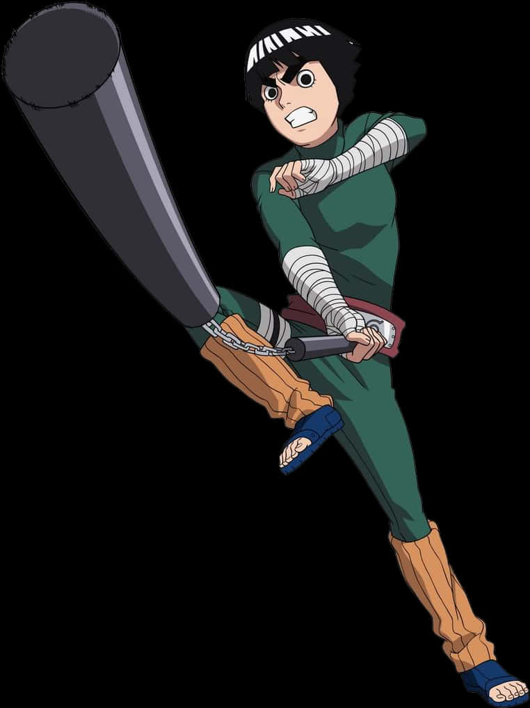 Rock Lee Akiwa na Silaha Picha ya Ukuta