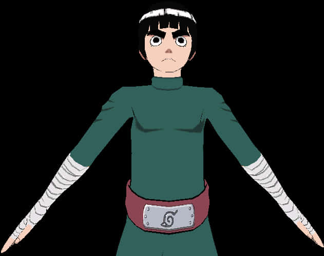 Rock Lee Ame Simama Kwa Kujiamini Picha ya Ukuta