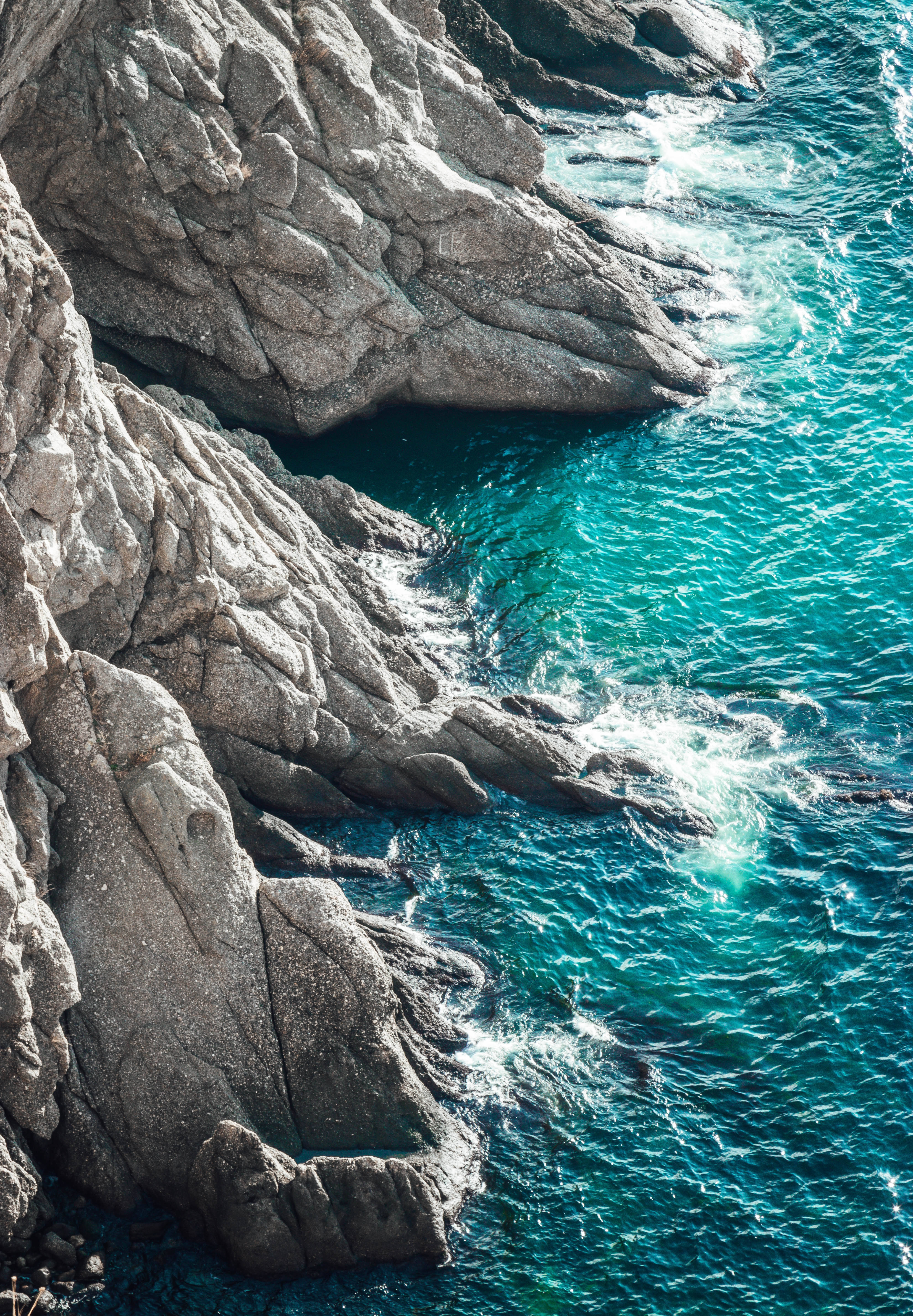 Rock Structure And Waves Picha ya Ukuta