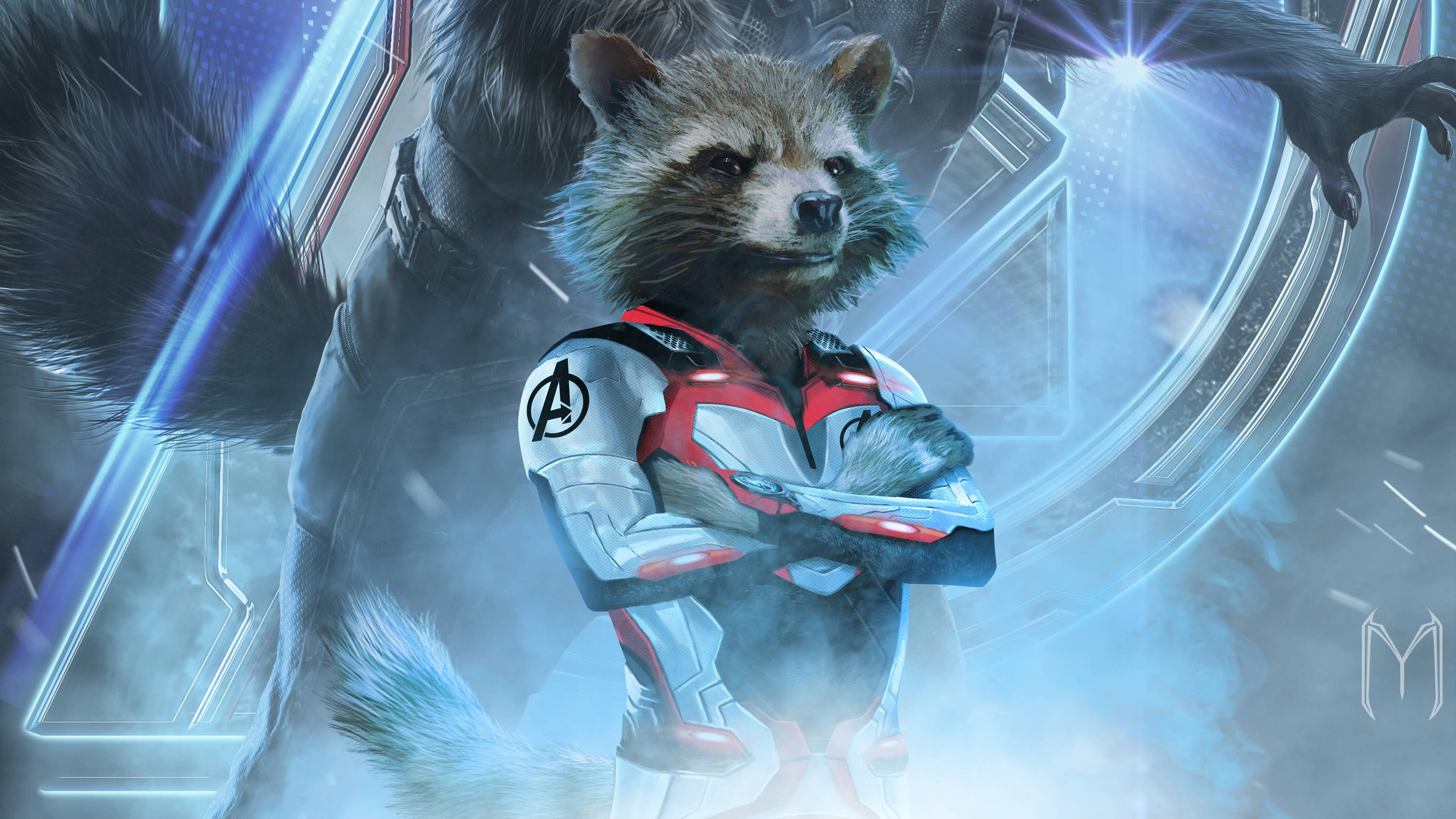 Rocket Katika Suti 4K Marvel iPhone Picha ya Ukuta