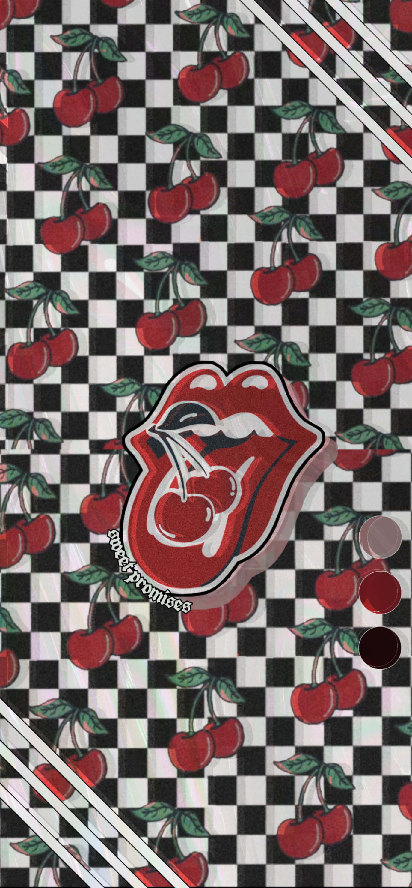 rolling stones cherry checkered checkered checkered Picha ya Ukuta