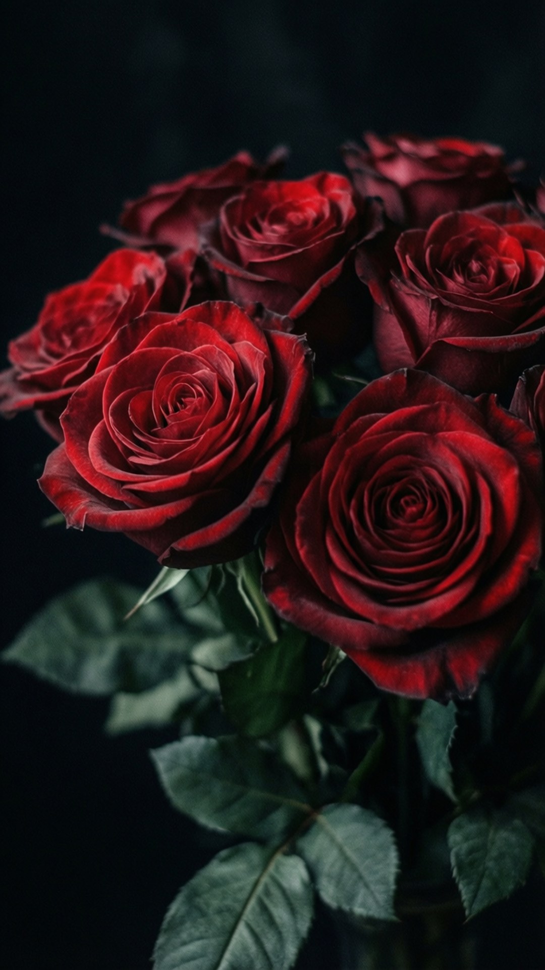 Roses Nyekundu za Gothic Picha ya Ukuta