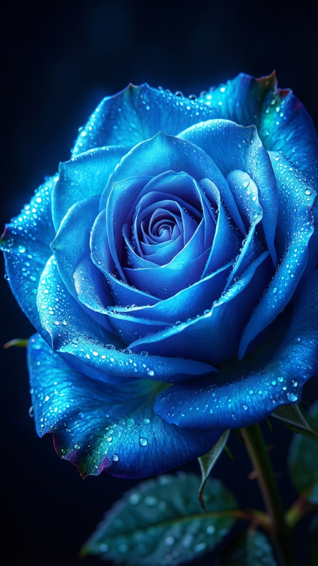 Roza ya Bluu ya Neon Picha ya Ukuta