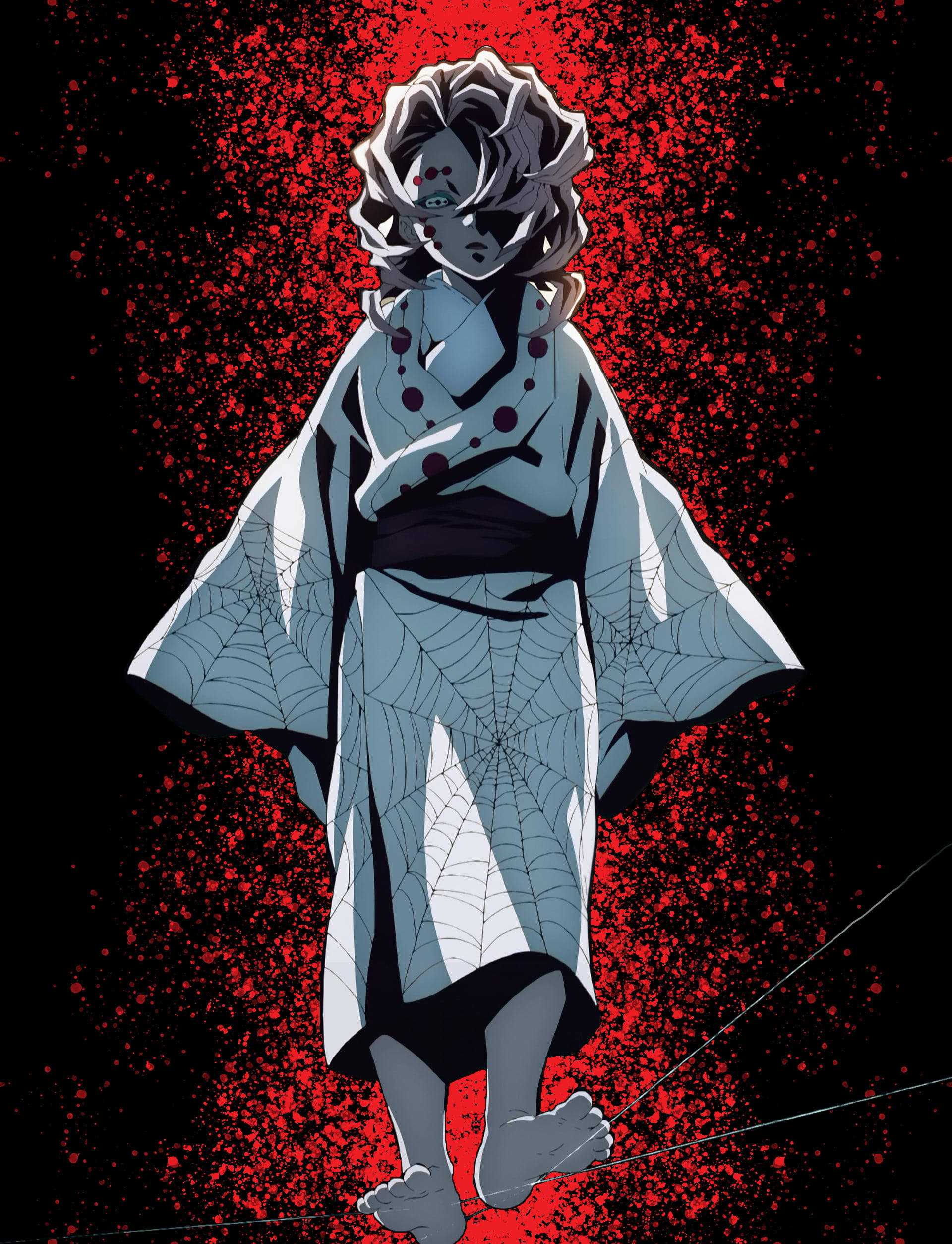 Rui Mwekundu wa Demon Slayer Anayeng'aa Picha ya Ukuta
