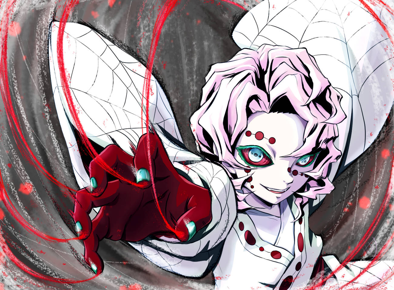 Rui Mwenye Mikono Nyekundu Demon Slayer Picha ya Ukuta