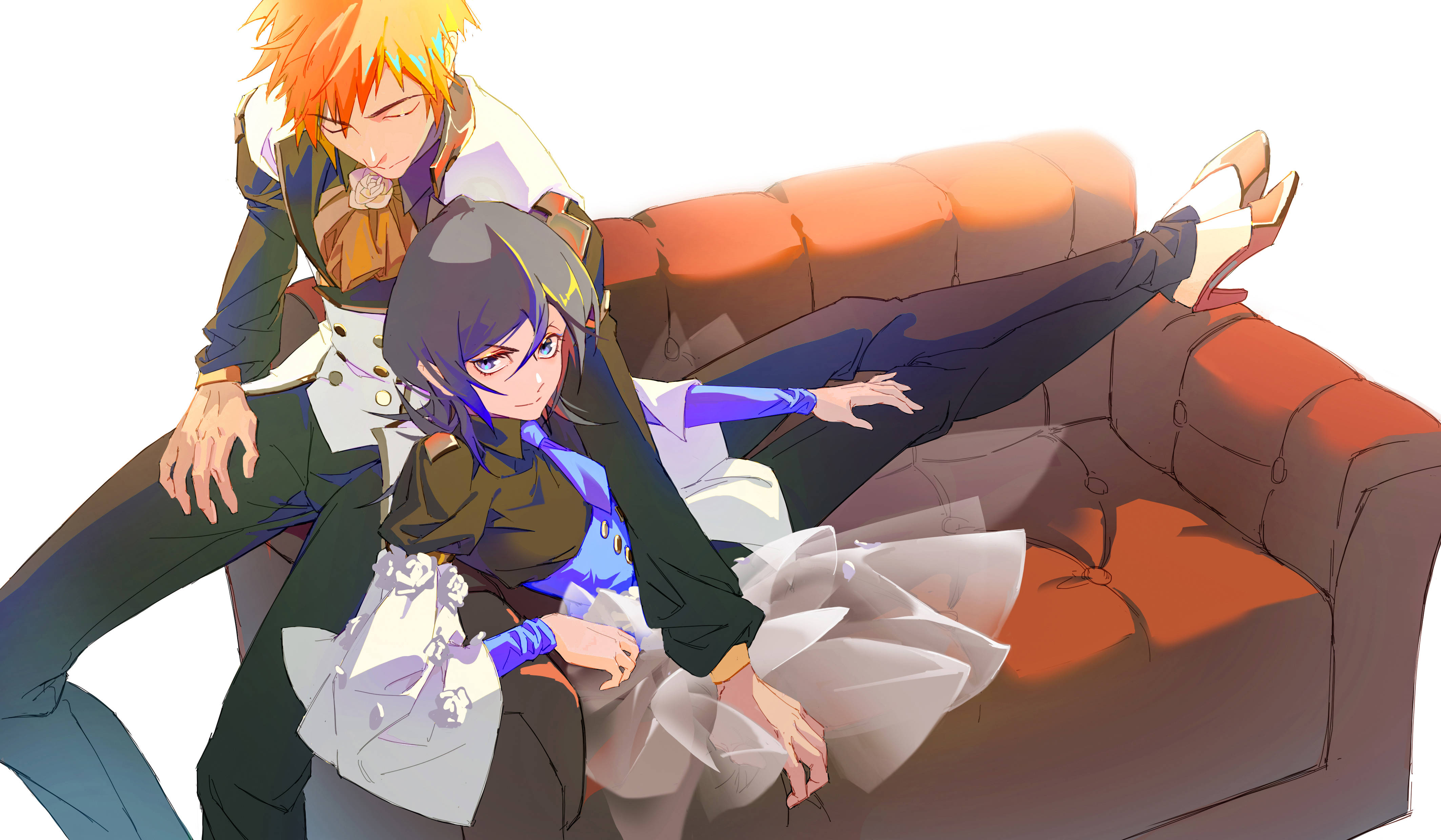 Rukia na Ichigo Wapenzi Bleach 4K Ultra HD Picha ya Ukuta
