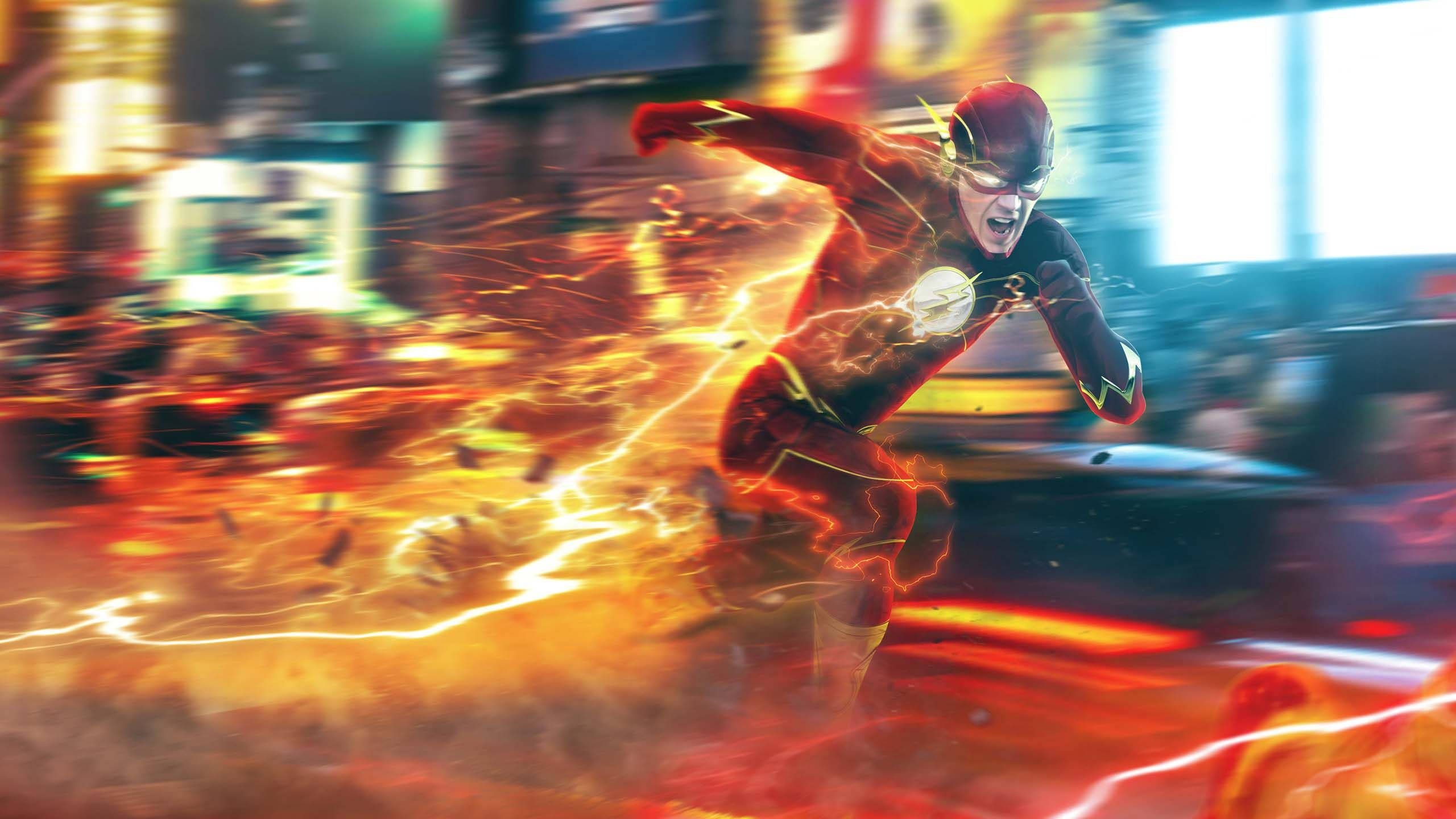 Runinga 4K The Flash Orange Aesthetic Speed Force Picha ya Ukuta