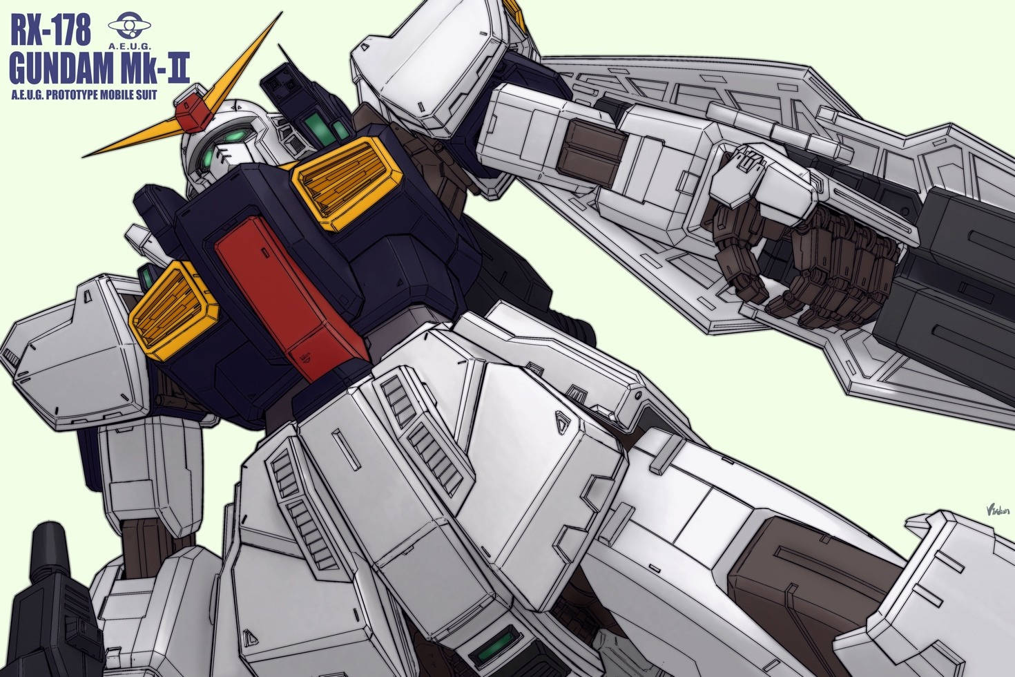 RX-178 Kiumbe cha Gundam cha Kijeshi Picha ya Ukuta