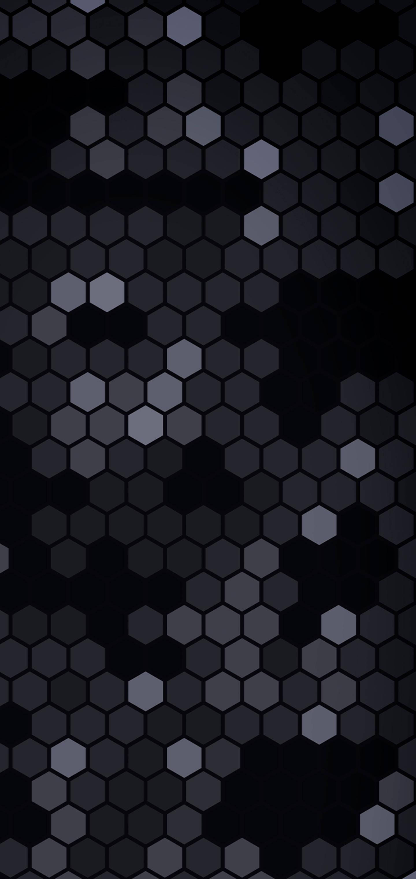 S10+ Hexagon Black Abstract Picha ya Ukuta