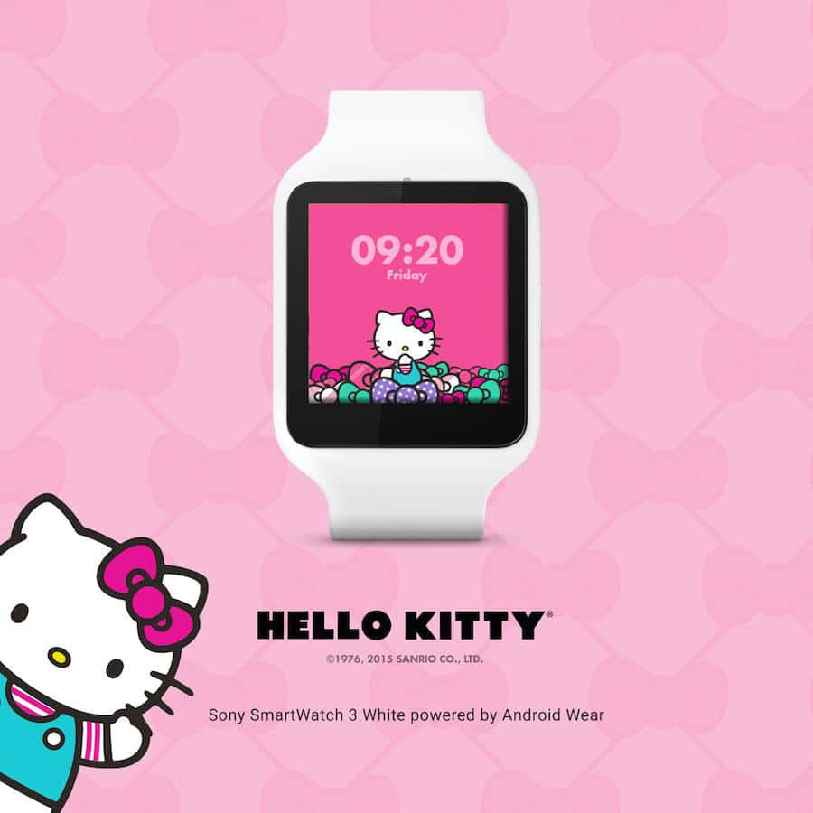 Saa ya Apple yenye Mandhari ya Hello Kitty Picha ya Ukuta