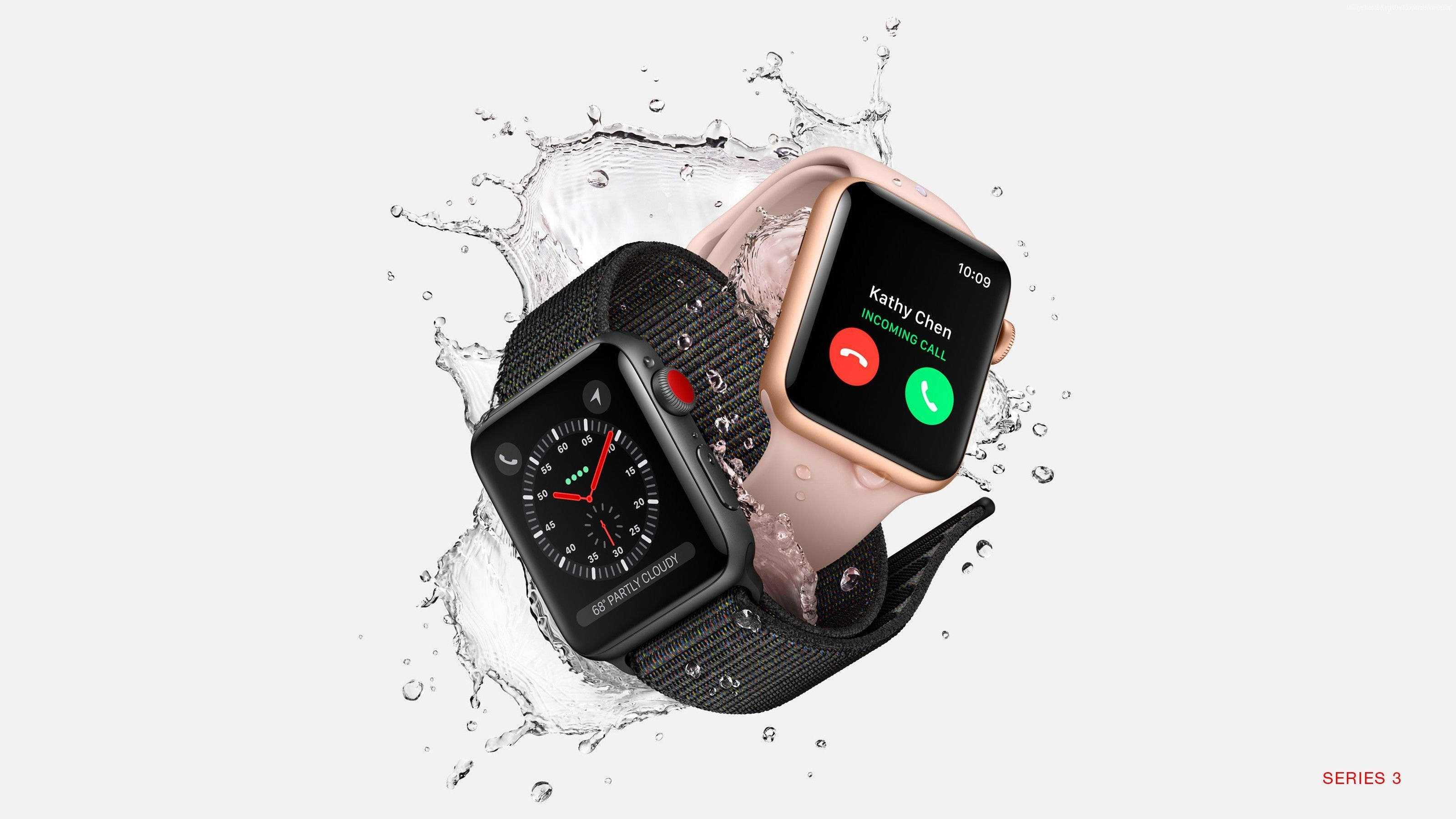 Saa za Apple na Mchirizi wa Maji Picha ya Ukuta
