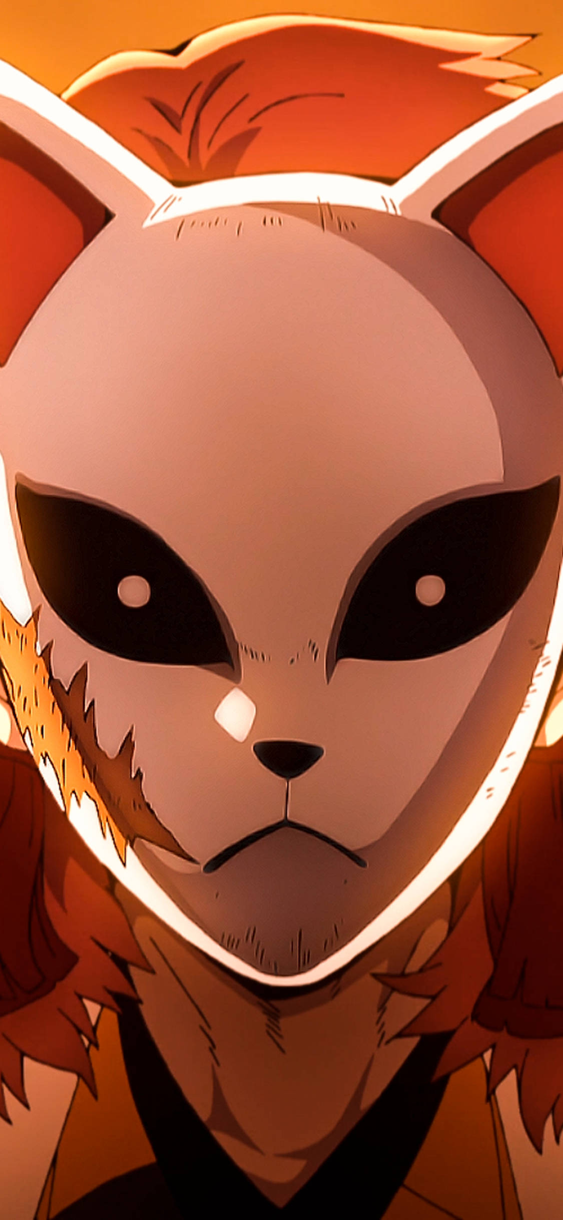 Sabito wa Demon Slayer anavaa kinyago cha kitsune, ishara ya hatima yake Picha ya Ukuta