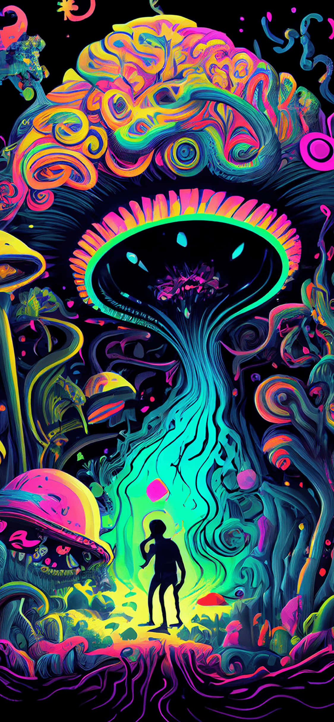 Safari ya Kuvutia katika Vortex ya Psychedelic Picha ya Ukuta