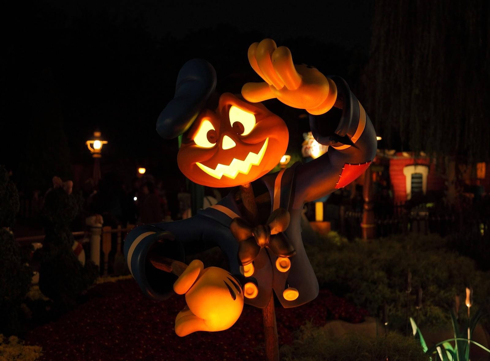 Safiri usiku ukiwa katika boti ya boga la Halloween! Picha ya Ukuta