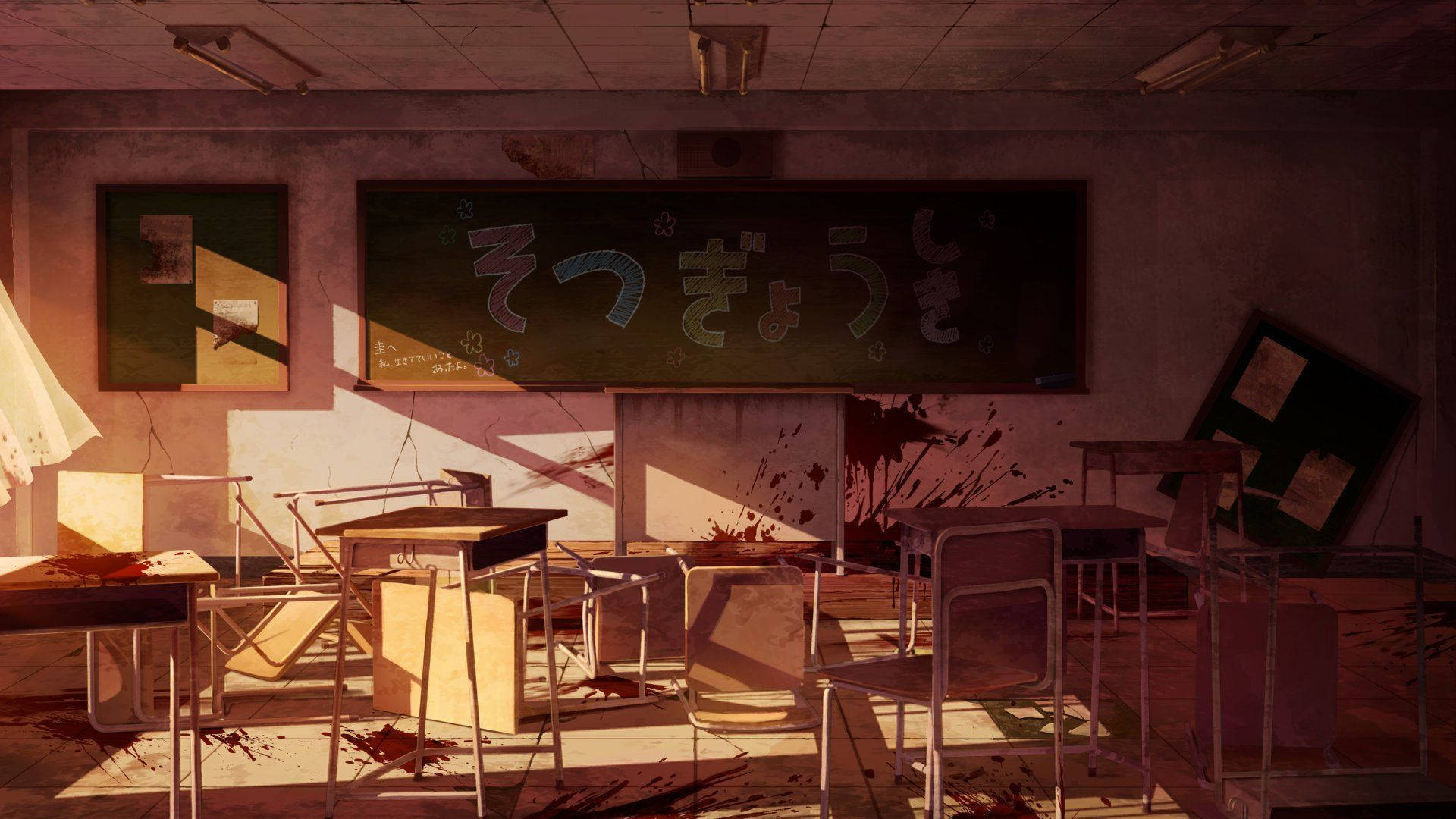 Sahani ya Sera ya Shule ya Sekondari ya Anime Picha ya Ukuta