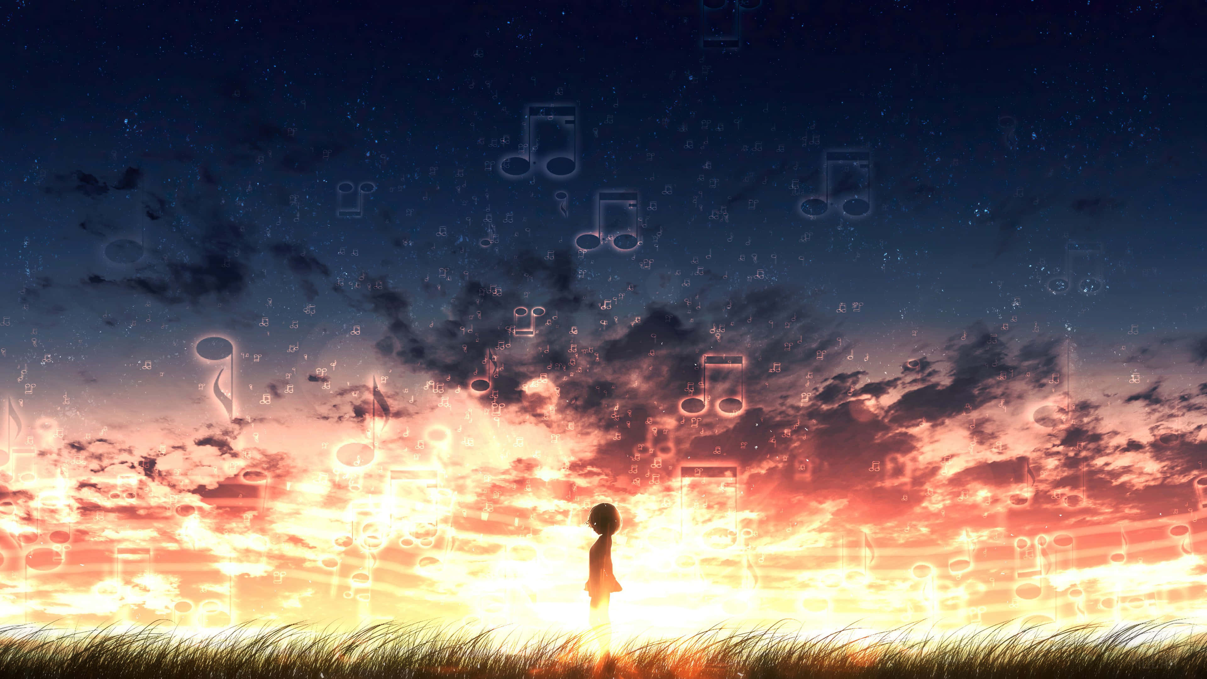 Sakura Inayofya kwa Sera katika Mandhari ya Anime Picha ya Ukuta