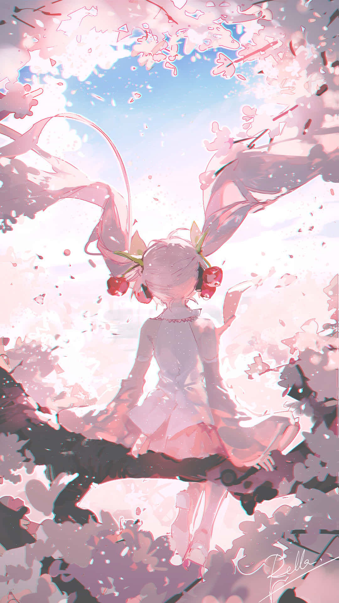 Sakura Miku katika Majira ya Bahari Picha ya Ukuta