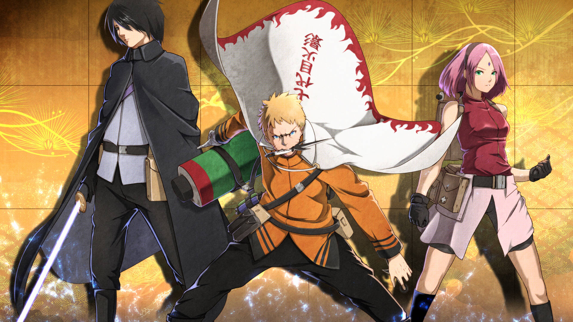 Sakura Mtu Mzima, Naruto Na Sasuke Picha ya Ukuta