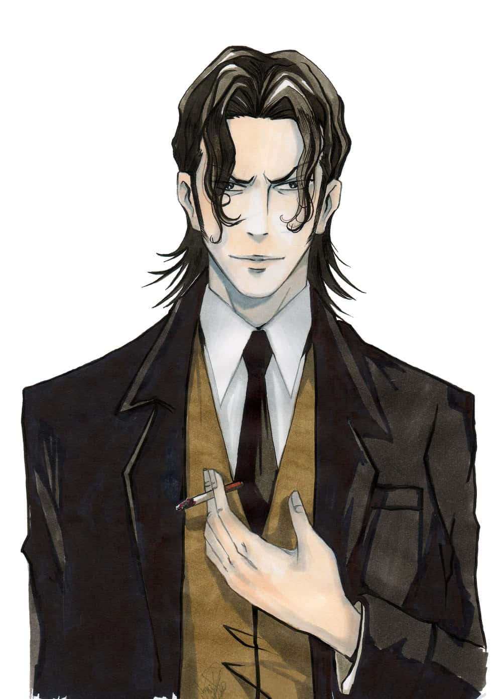 Sakuya Togane, mhusika wa mafumbo kutoka Psycho-Pass, unapiga mwonekano wa kusudi. Picha ya Ukuta