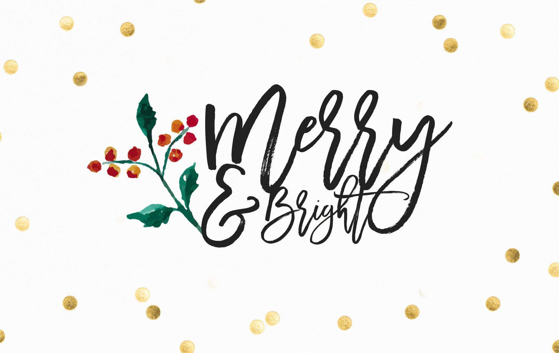 Salamu Rahisi za Krismasi za Merry And Bright kwa iPad Picha ya Ukuta