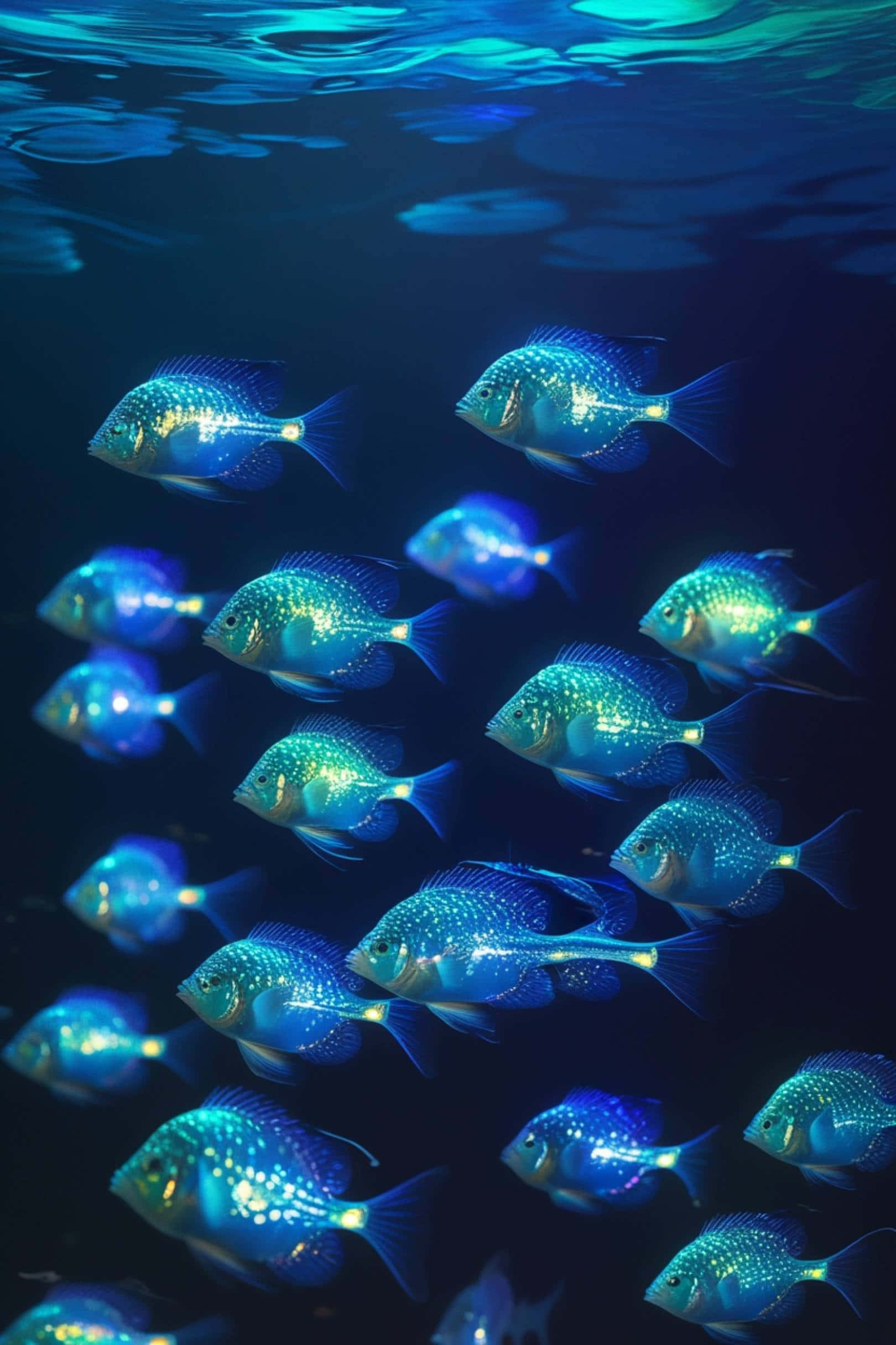 Samaki wa Bioluminescent Picha ya Ukuta