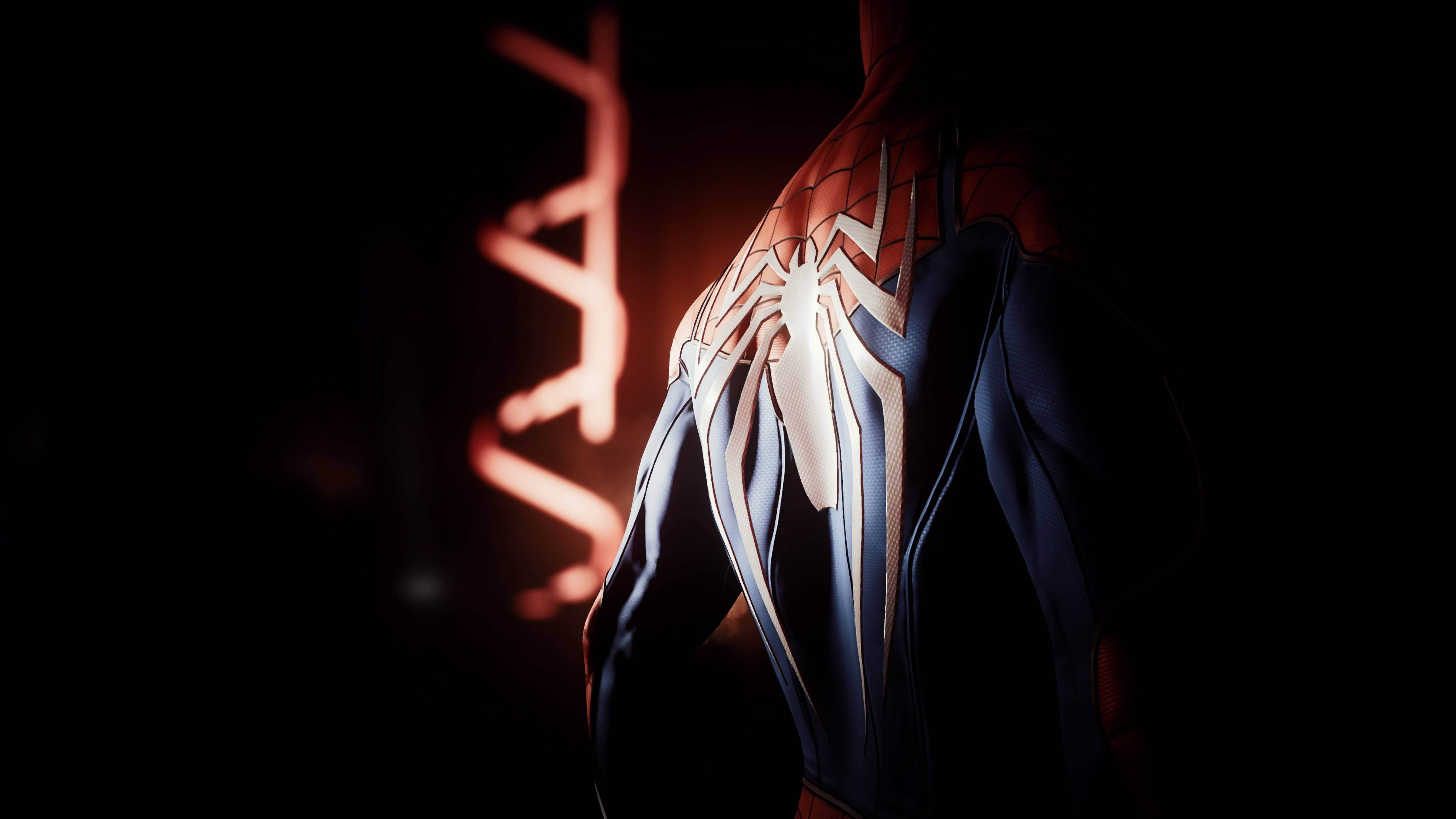 Samaki wa Neon Marvel Spiderman 4K PS4 Picha ya Ukuta