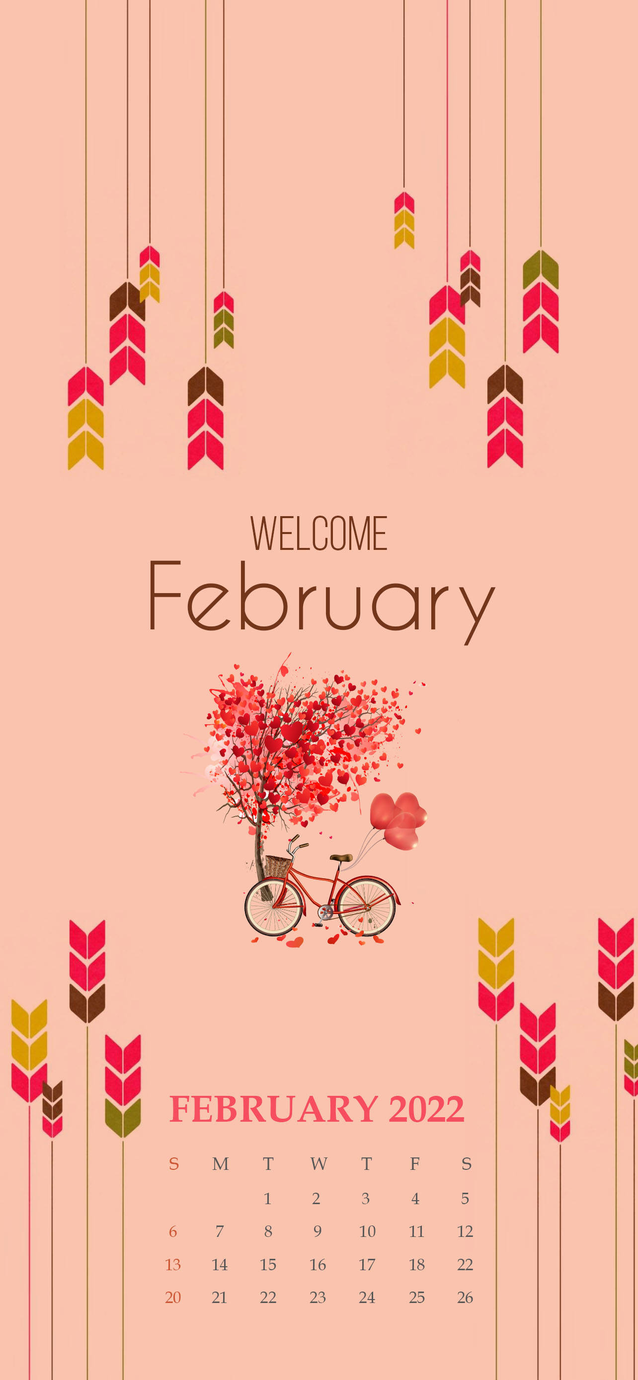 Sambaza Februari Kwa Aesthetic Pink Picha ya Ukuta