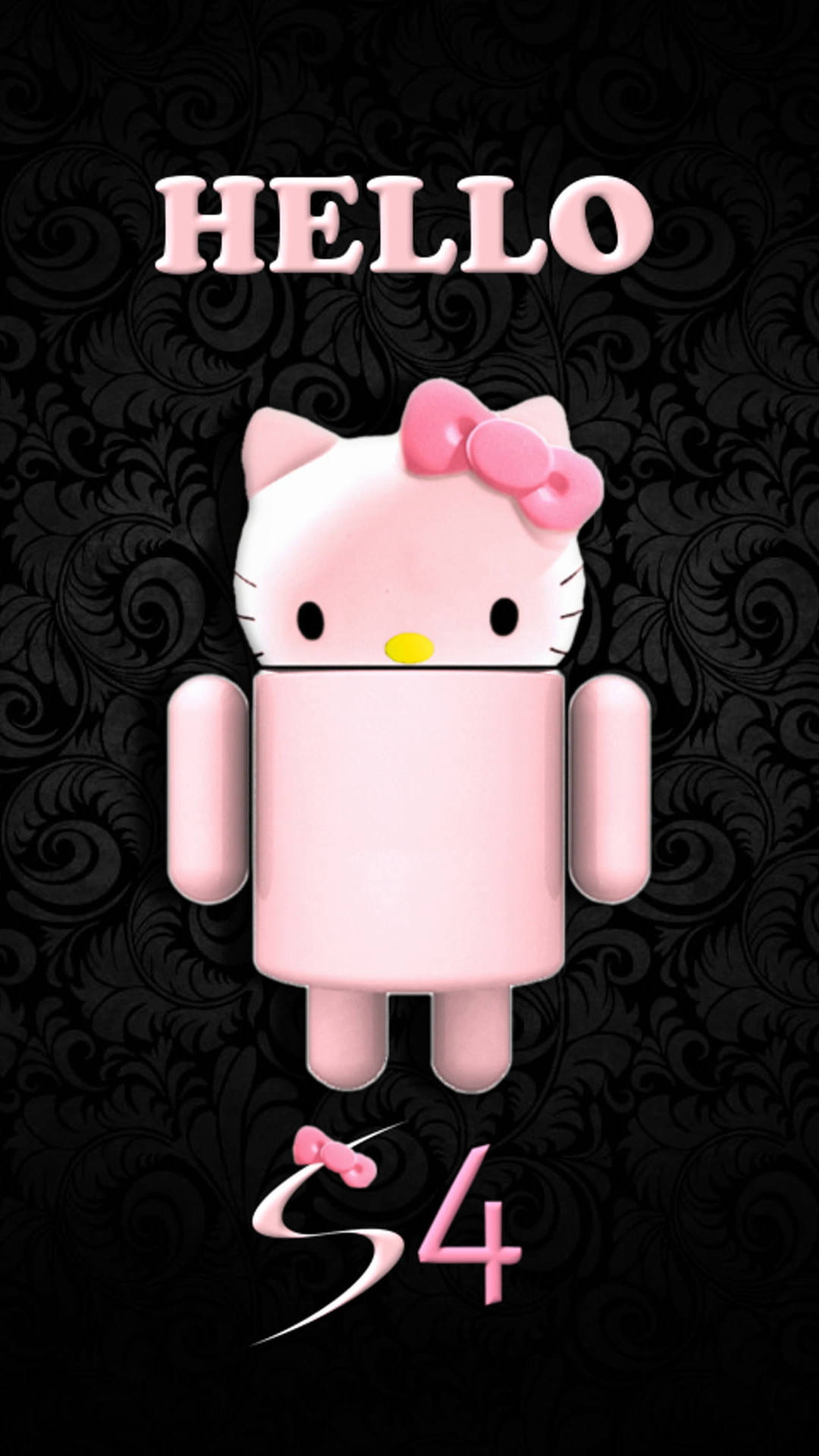 Samsung Galaxy S4 Nyeusi Hello Kitty Picha ya Ukuta