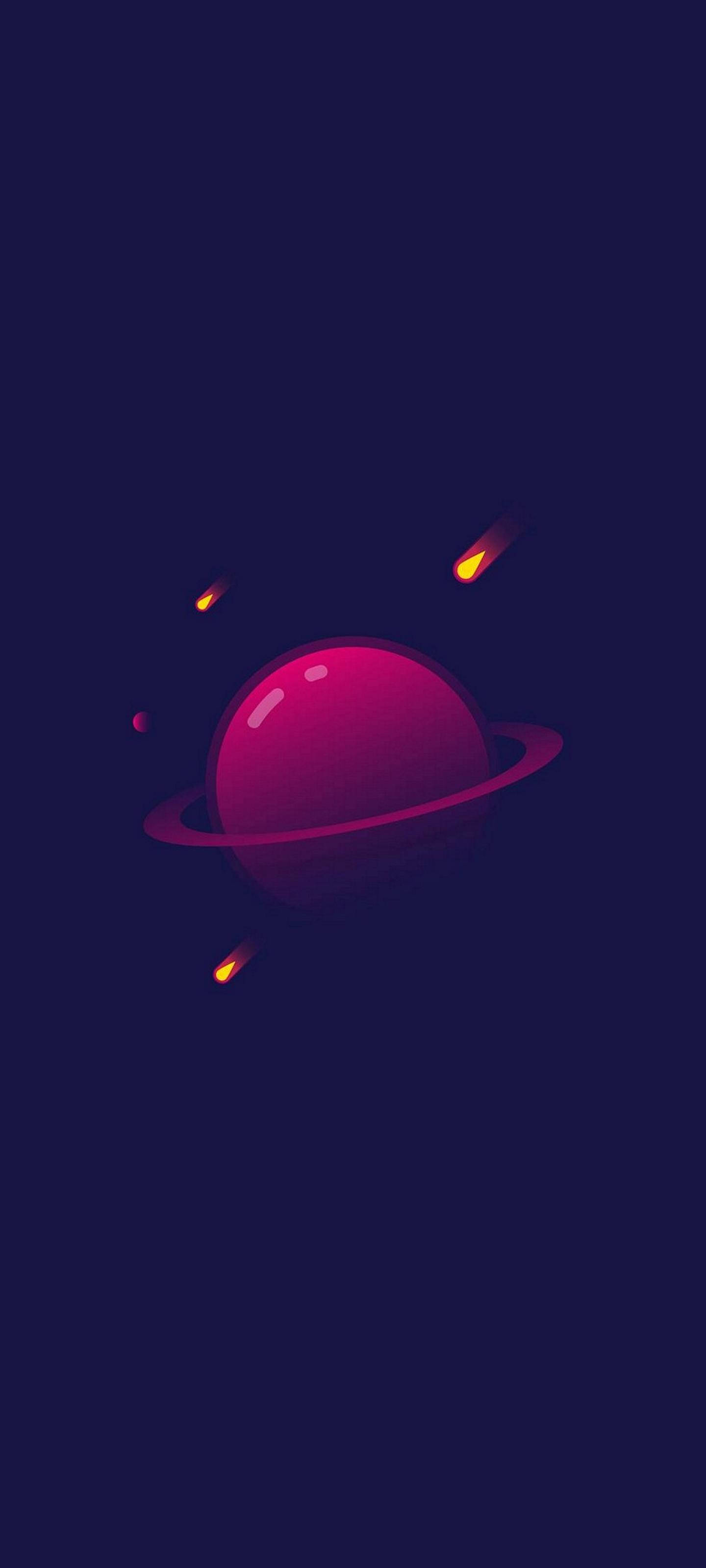 Samsung S21 Ultra Saturn And Comets Picha ya Ukuta