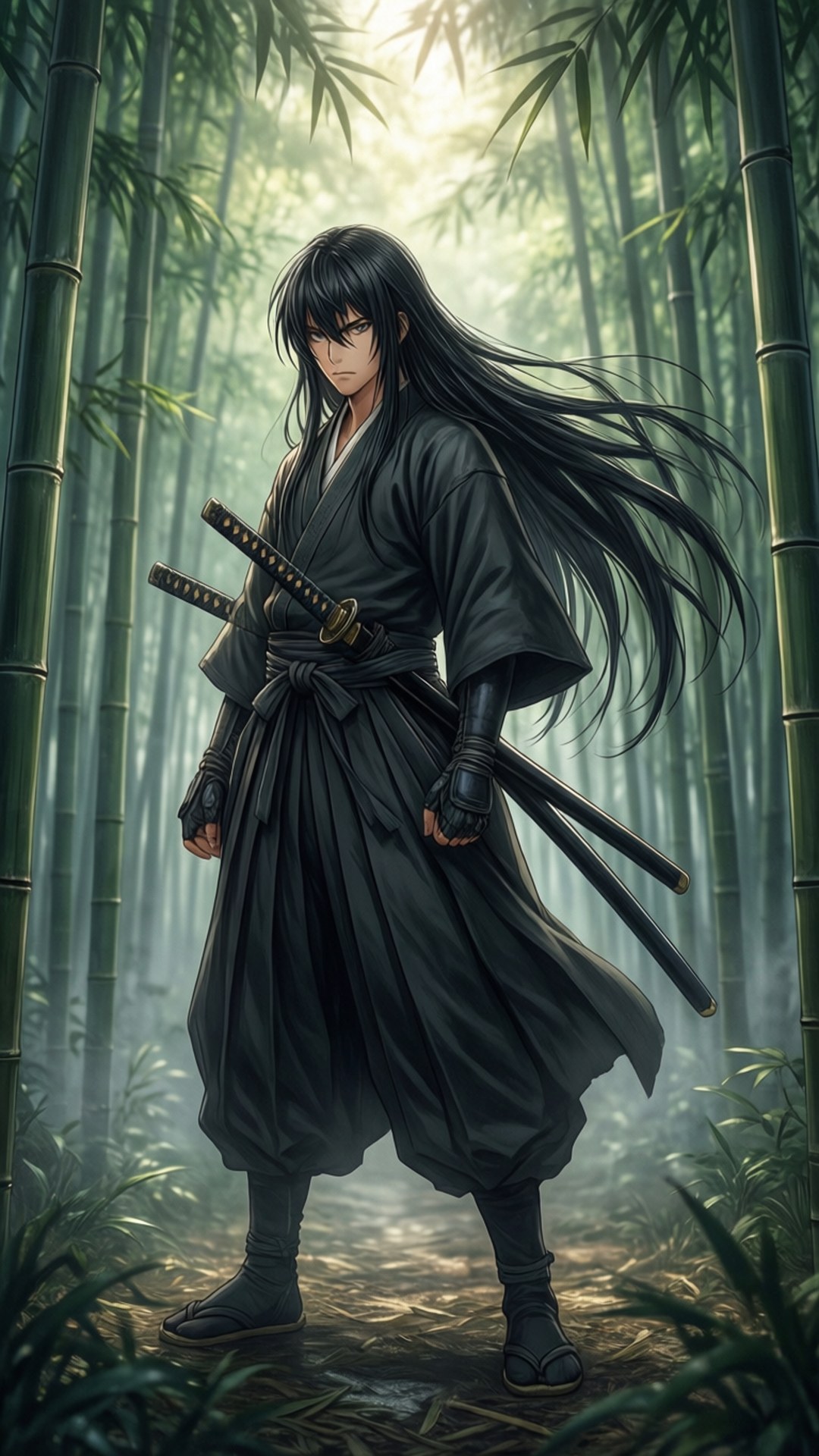 Samurai wa Bamboo Picha ya Ukuta
