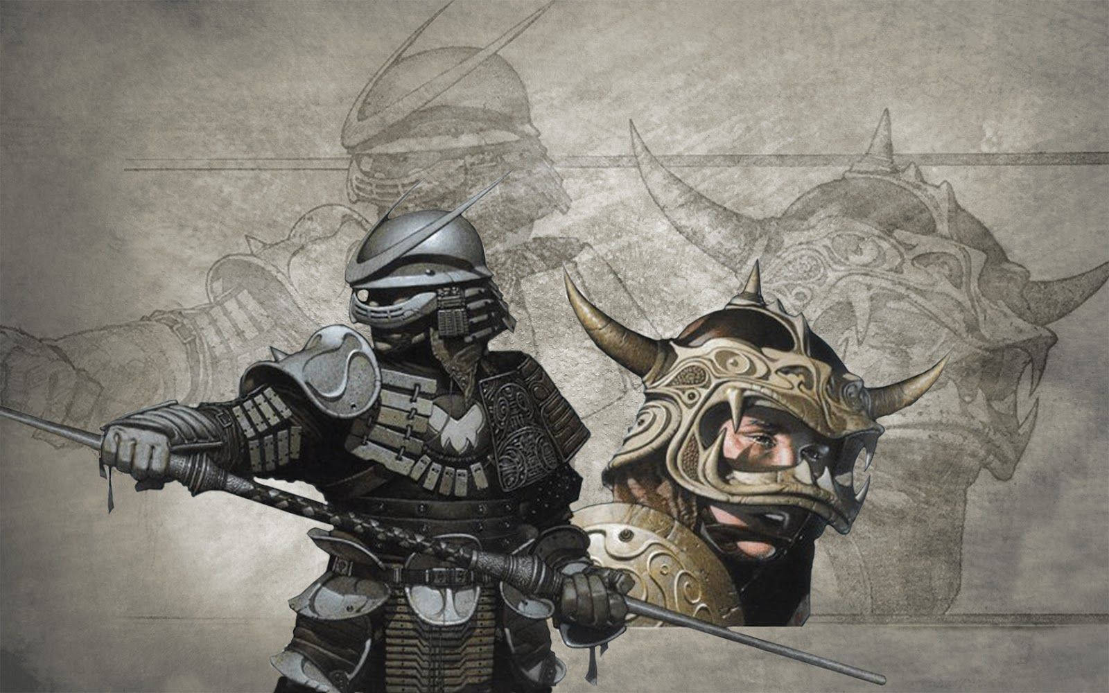 Samurai wa Kijapani Akiwa na Silaha Picha ya Ukuta