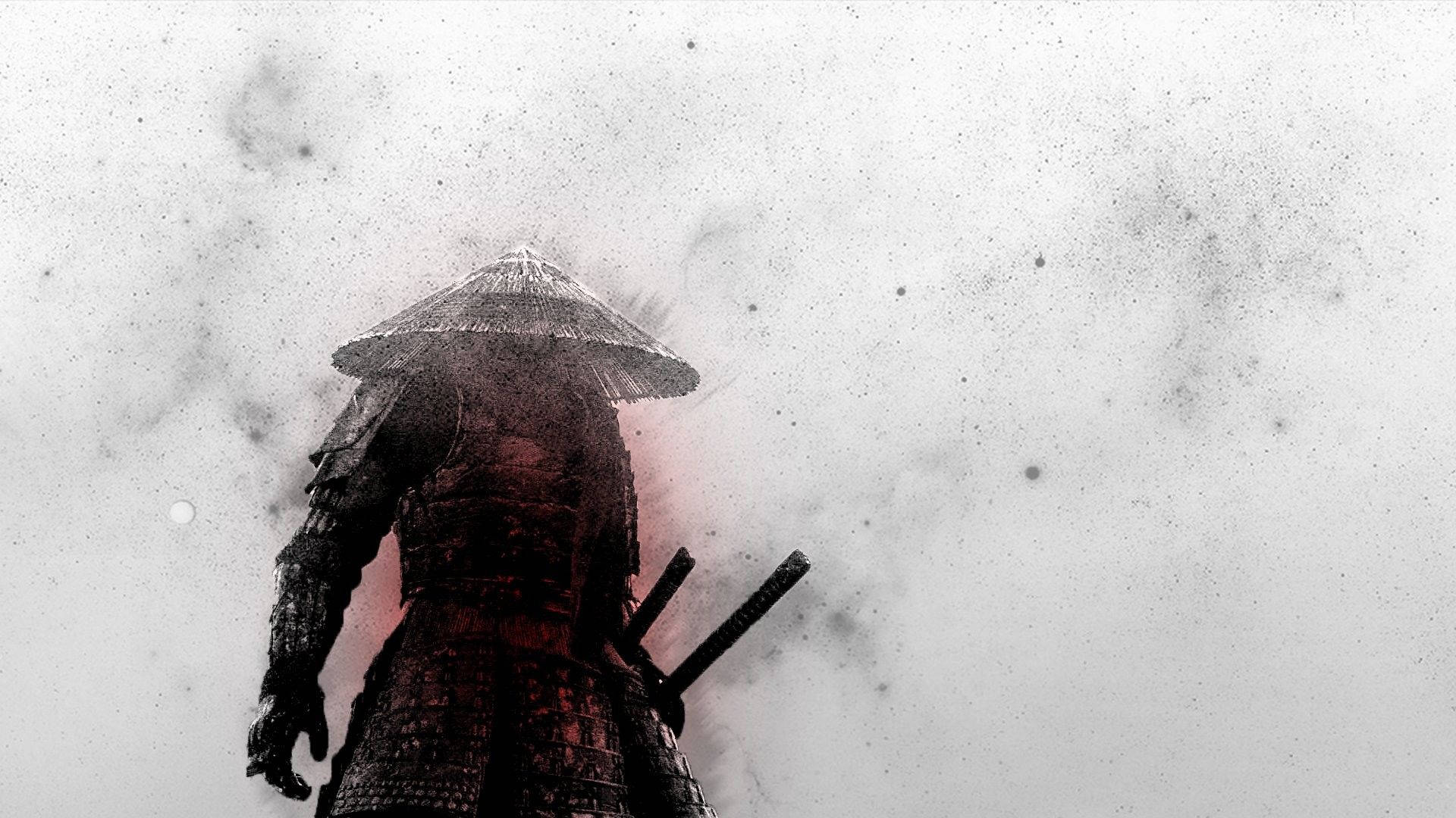 Samurai wa Kijapani Mwenye Vumbi Picha ya Ukuta