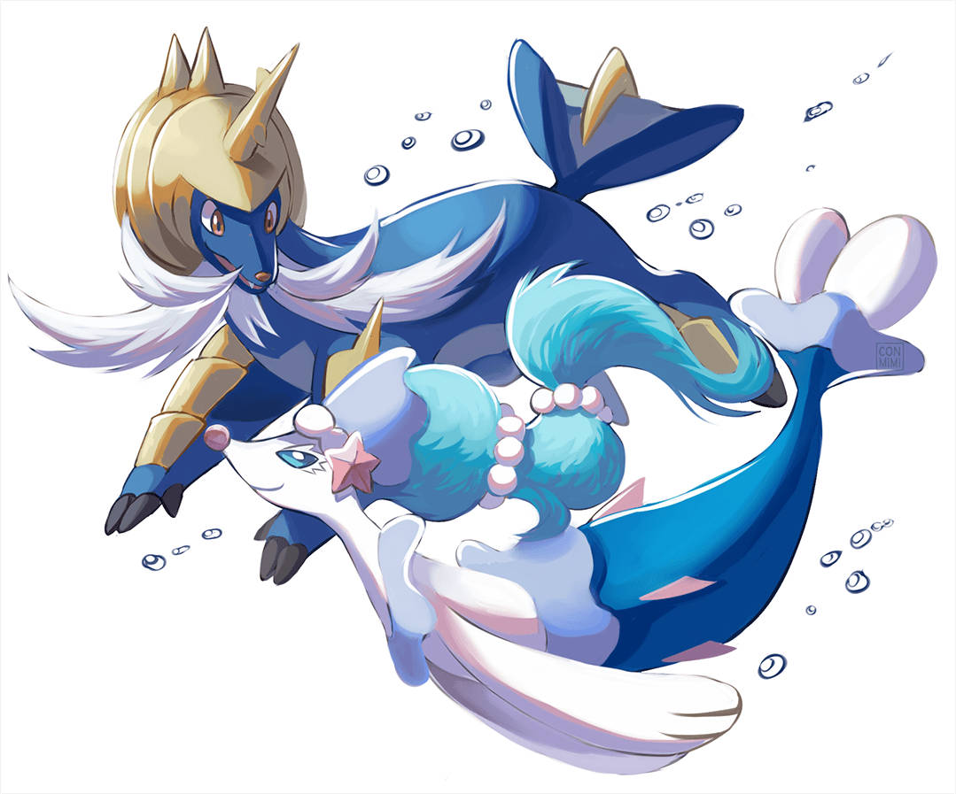 Samurott na Primarina Picha ya Ukuta