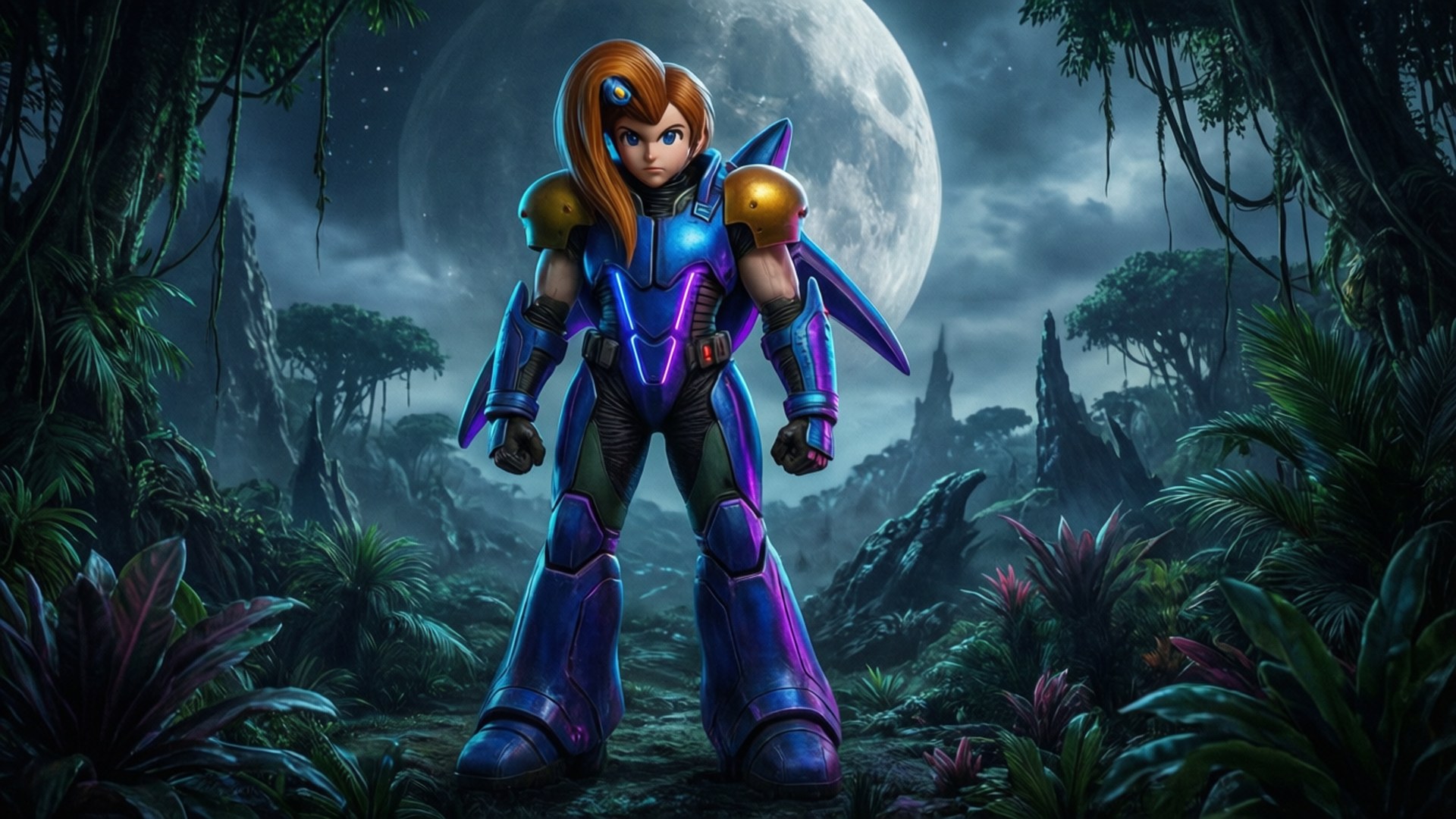 Samus kwenye Mwezi wa Kigeni Picha ya Ukuta