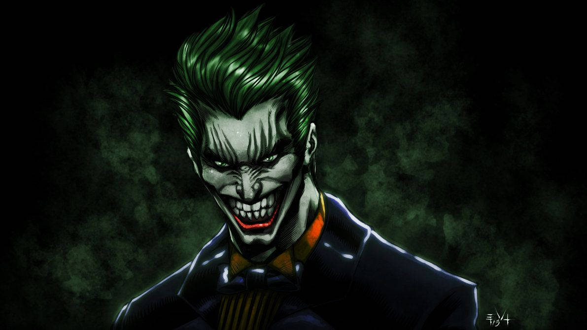 Sanaa Dijitali ya Joker Akitabasamu Picha ya Ukuta