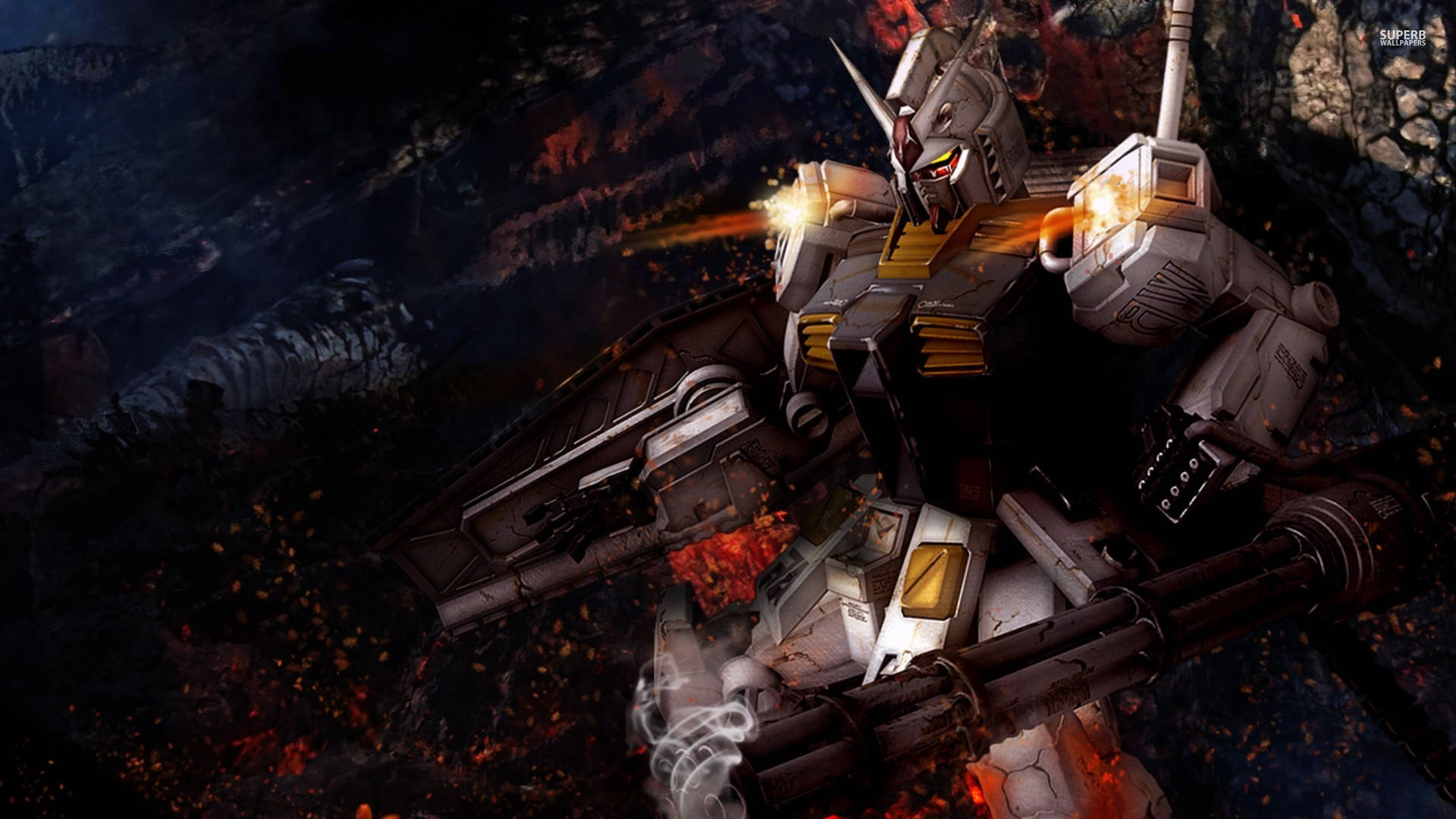Sanaa Dijitali ya Mobile Suit Gundam Picha ya Ukuta