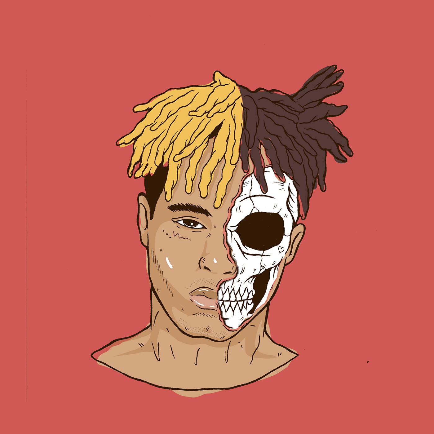 Sanaa Iliyochochewa na Anime ya Xxxtentacion Picha ya Ukuta