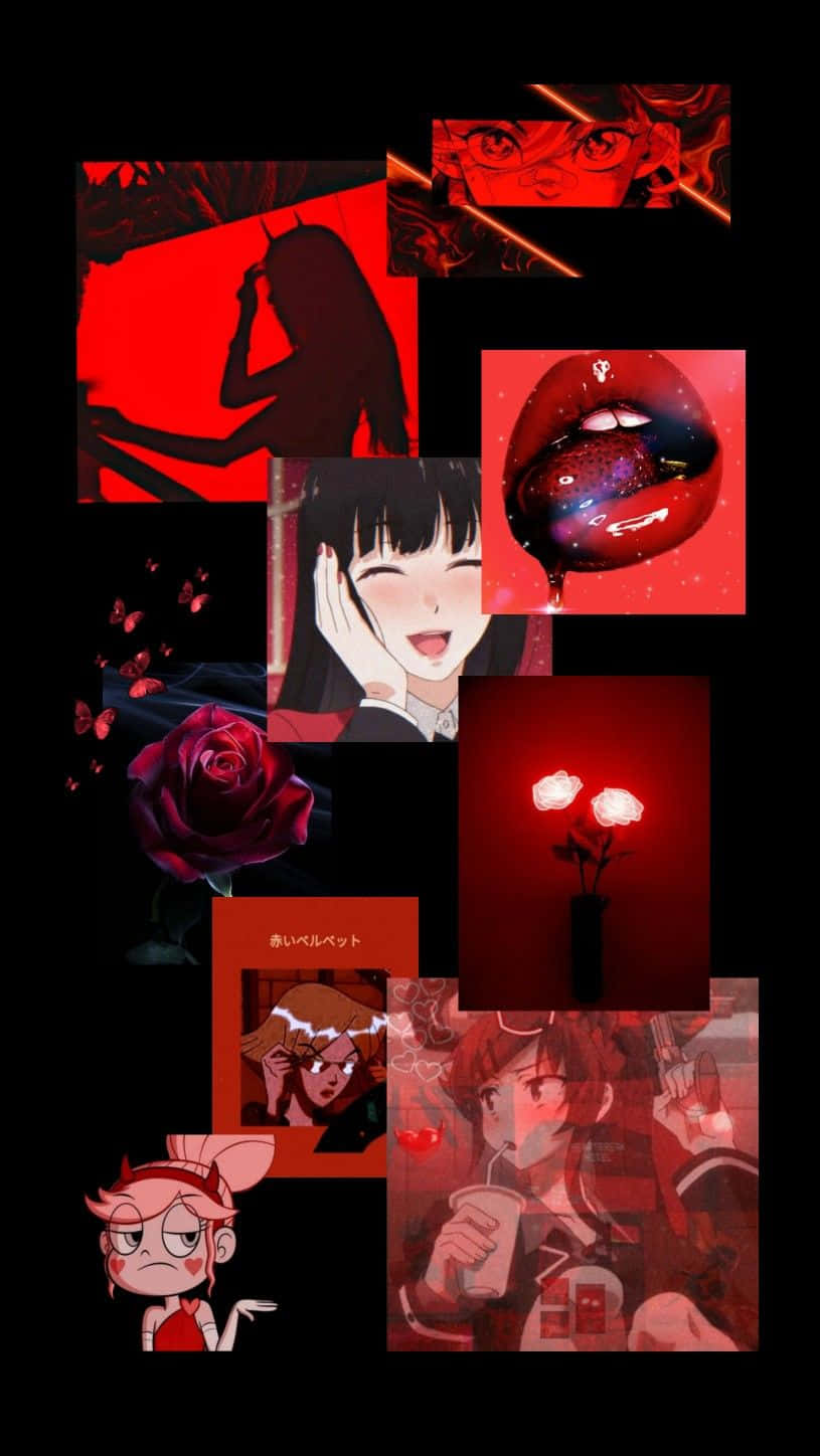 Sanaa Nyekundu ya Anime Picha ya Ukuta